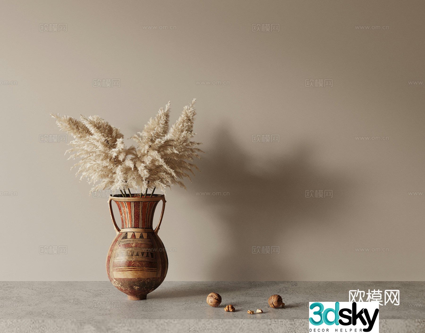 Potted vase 3d model