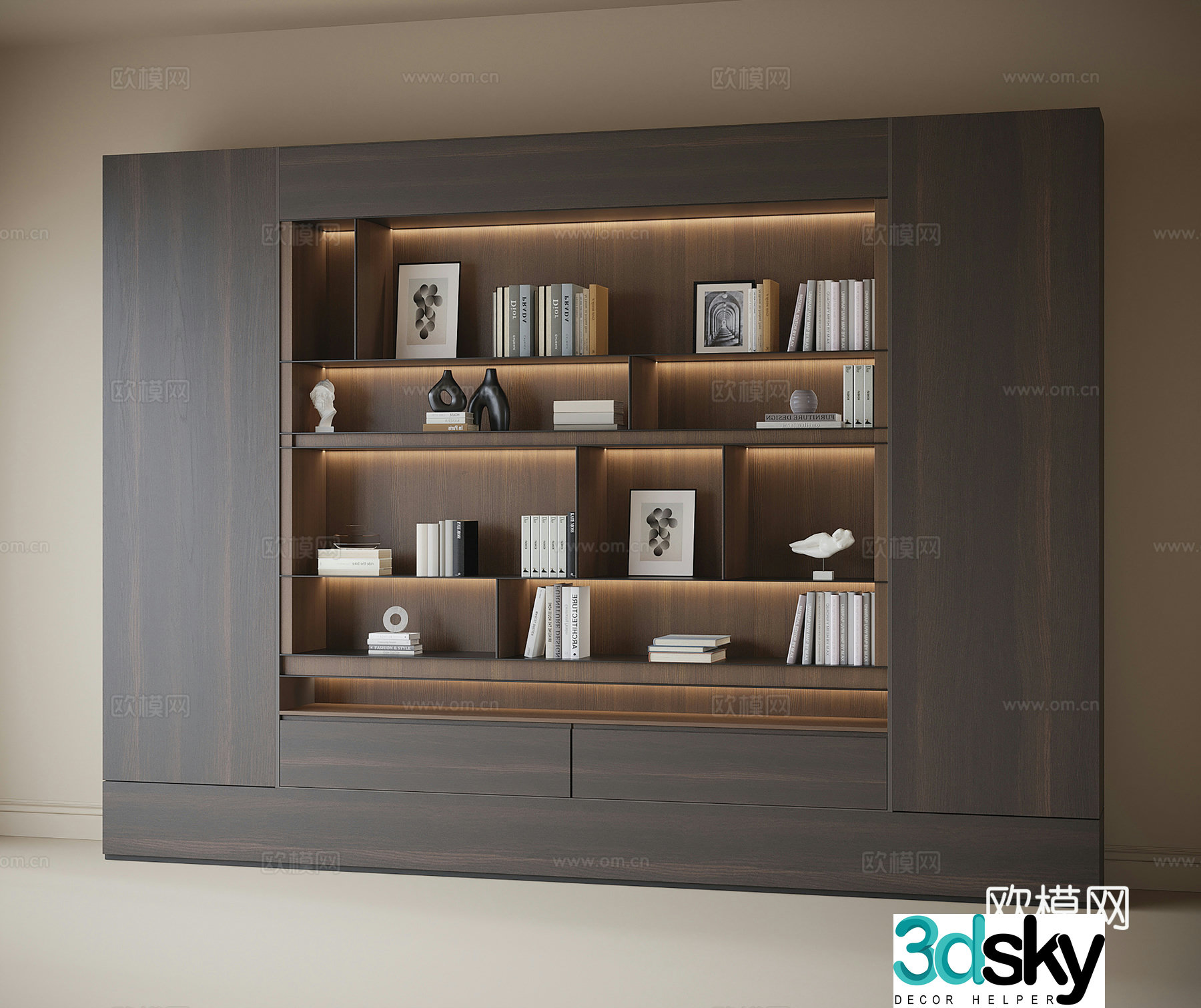 Modern bookcase Office bookcase 3d model