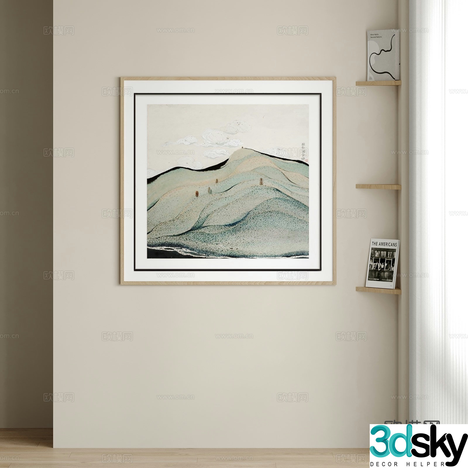 Modern hanging paintings decorative painting 3d model