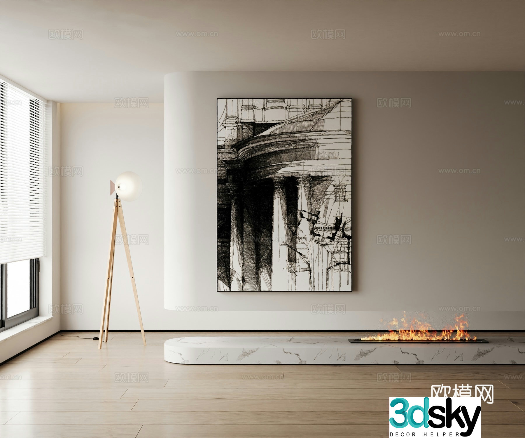 Modern decorative painting 3d model