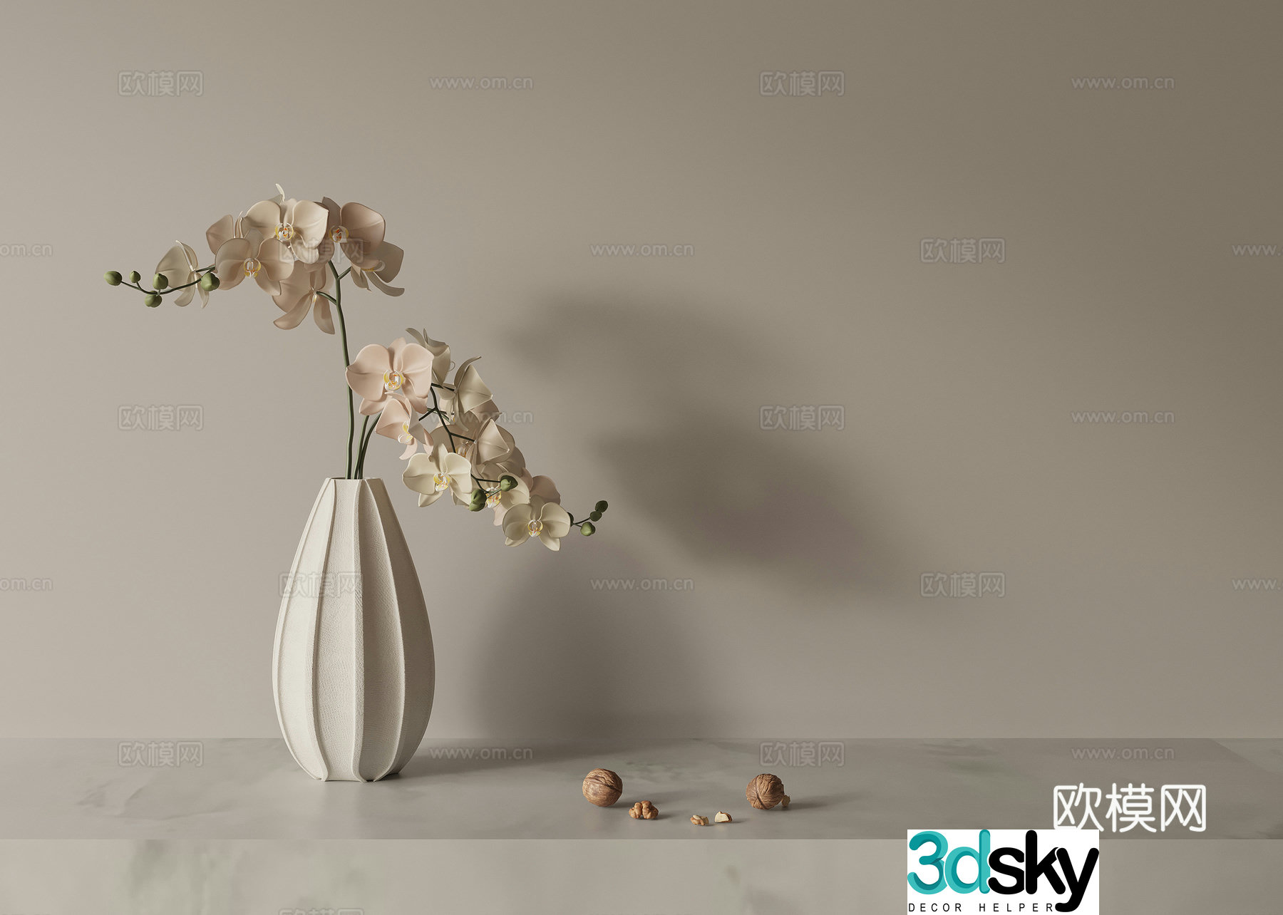 Potted ornaments vase 3d model