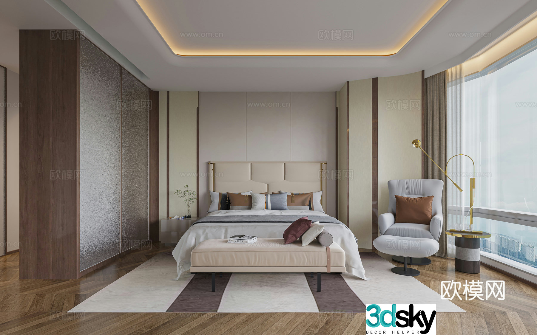 Modern bedroom 3d model