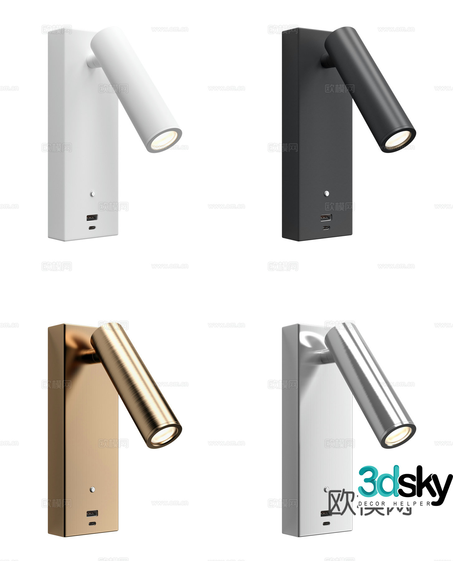 Bedside lamp wall lamp spotlight 3d model