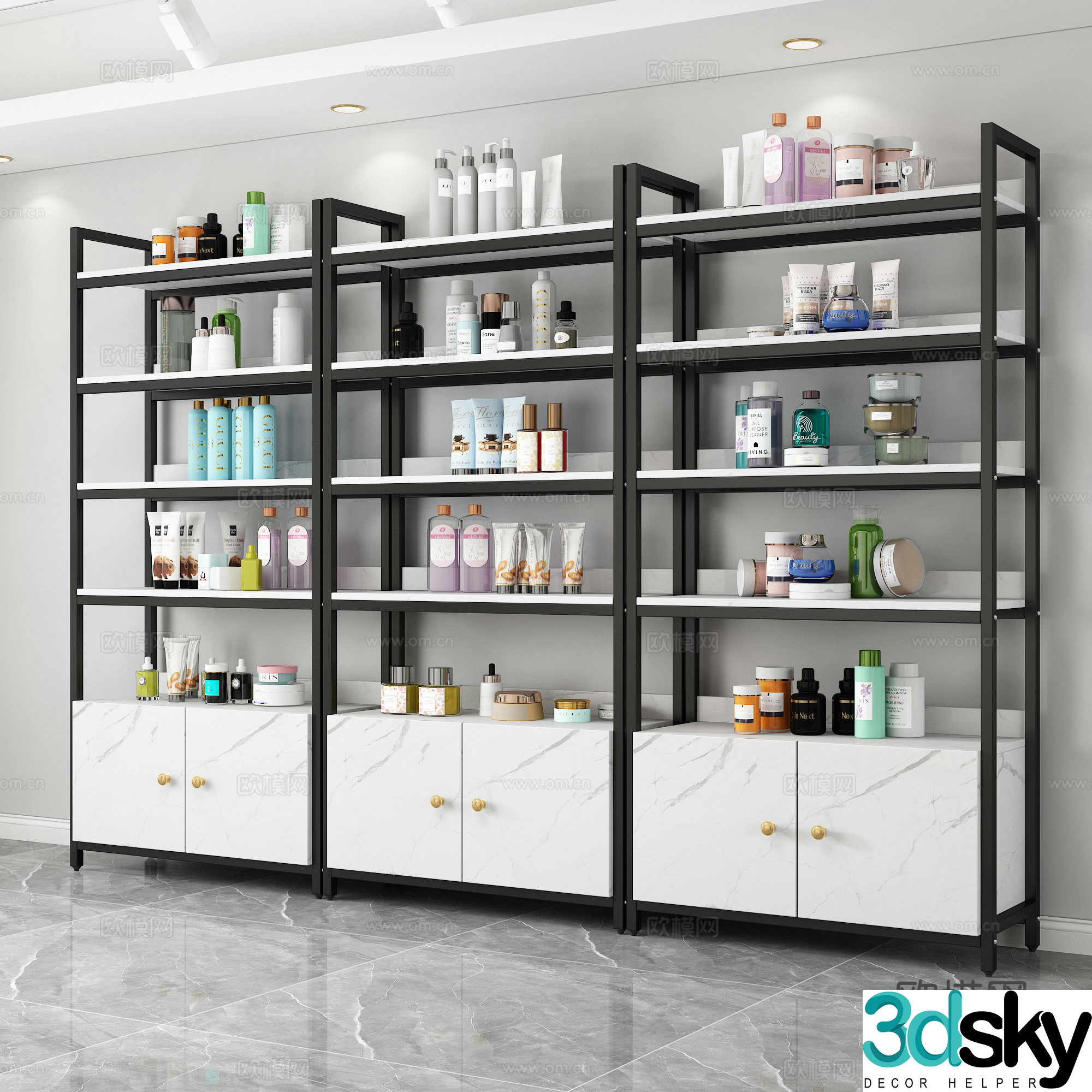 Shelf Shelf Storage rack Storage cabinet Multi-layer bookshelf Cosmetic rack 3D model