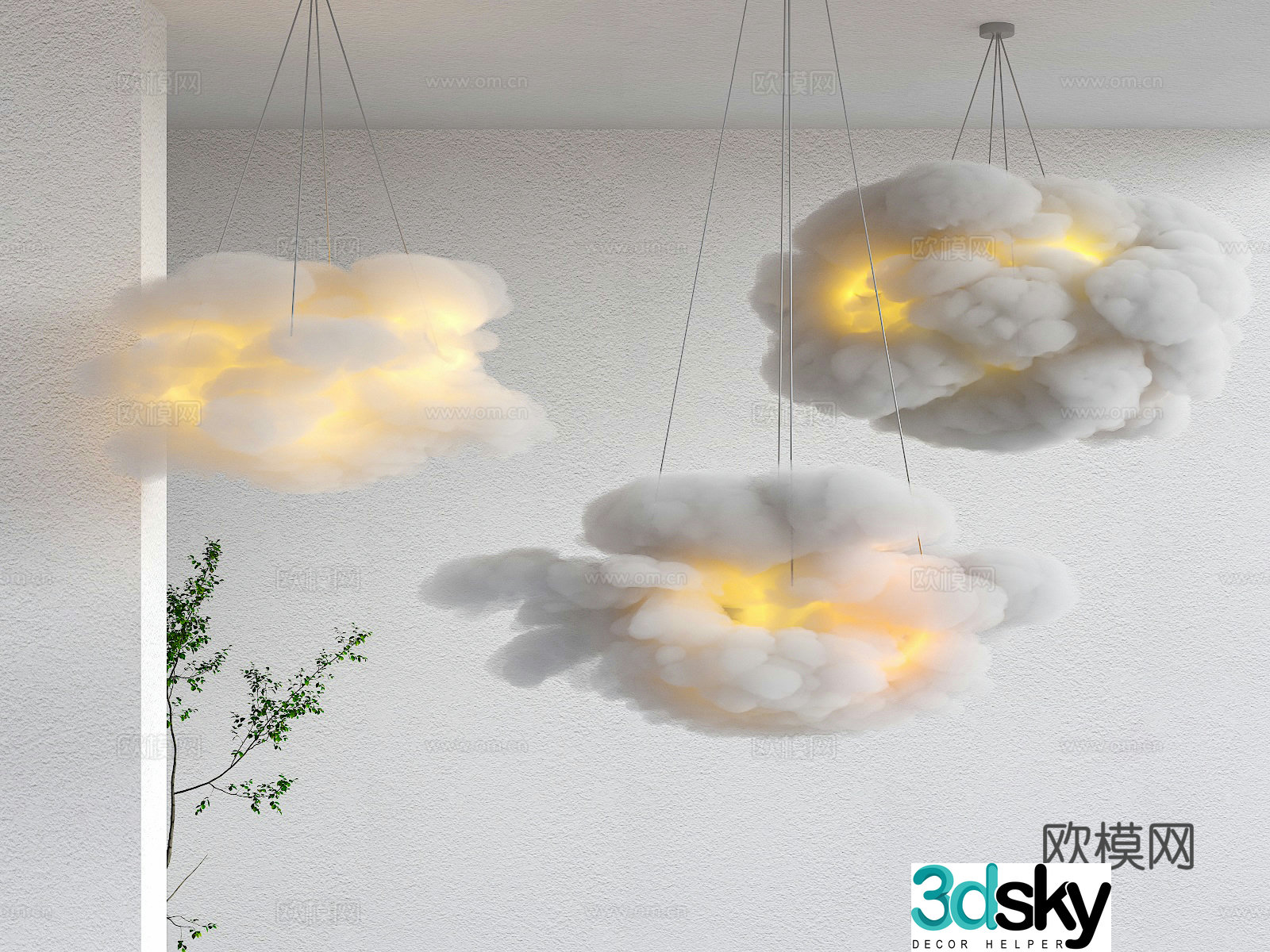 Modern cloud chandeliers hall chandeliers commercial chandeliers art chandeliers cotton chandeliers children chandeliers 3D model