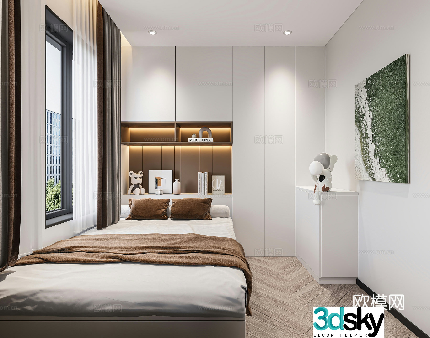 Modern tatami bedroom 3d model