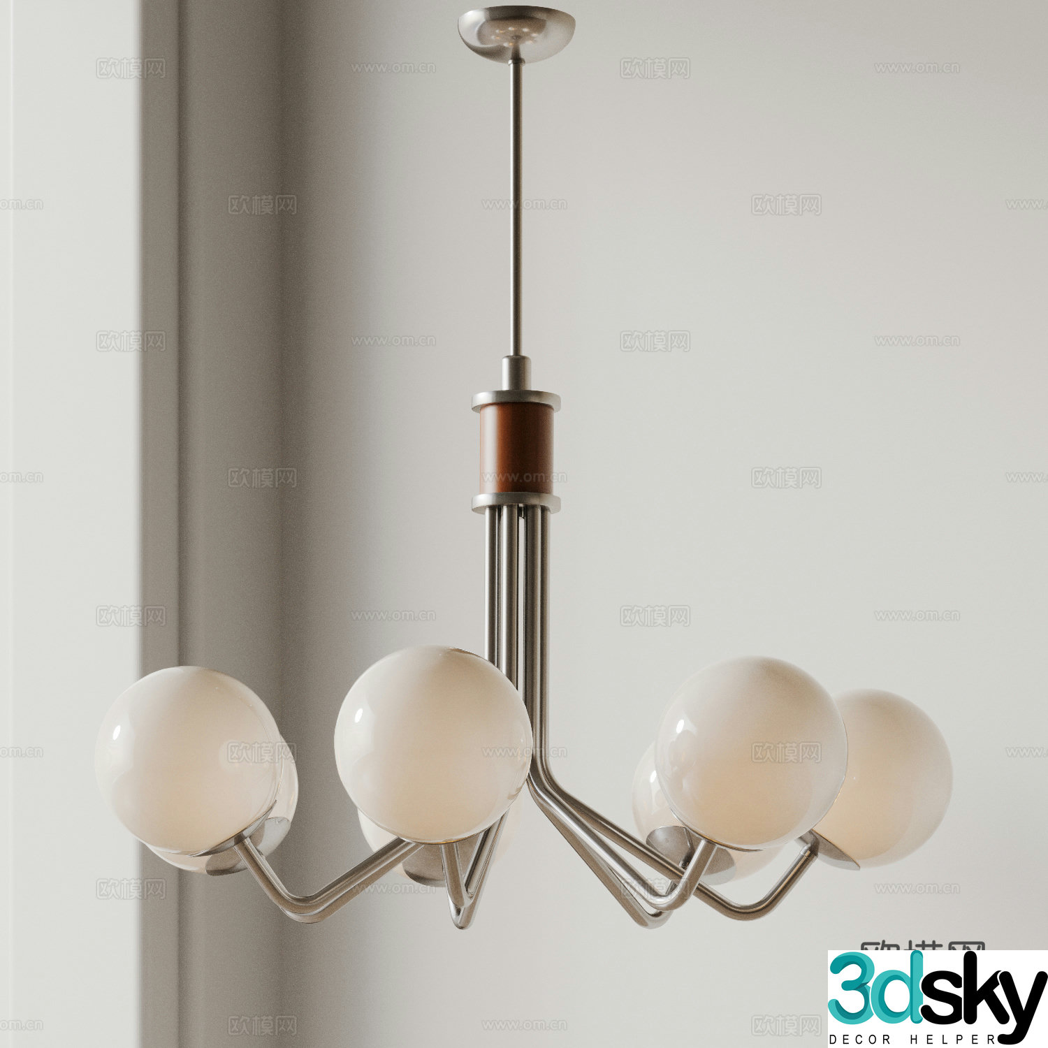 Medium style chandeliers combination French chandeliers retro chandeliers living room chandeliers glass chandeliers 3D model
