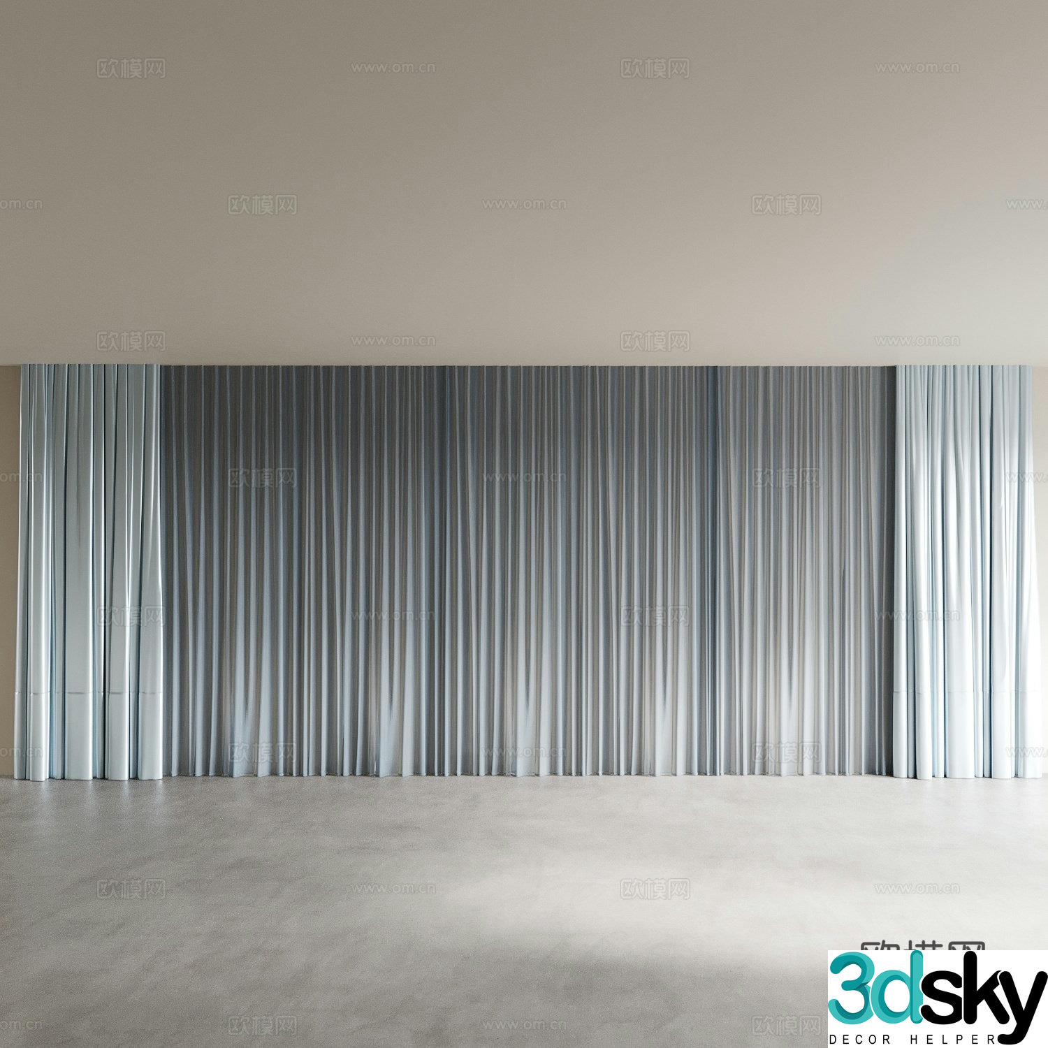 Curtains Roman curtains gauze curtains Living room curtains Bedroom curtains Study curtains 3D model