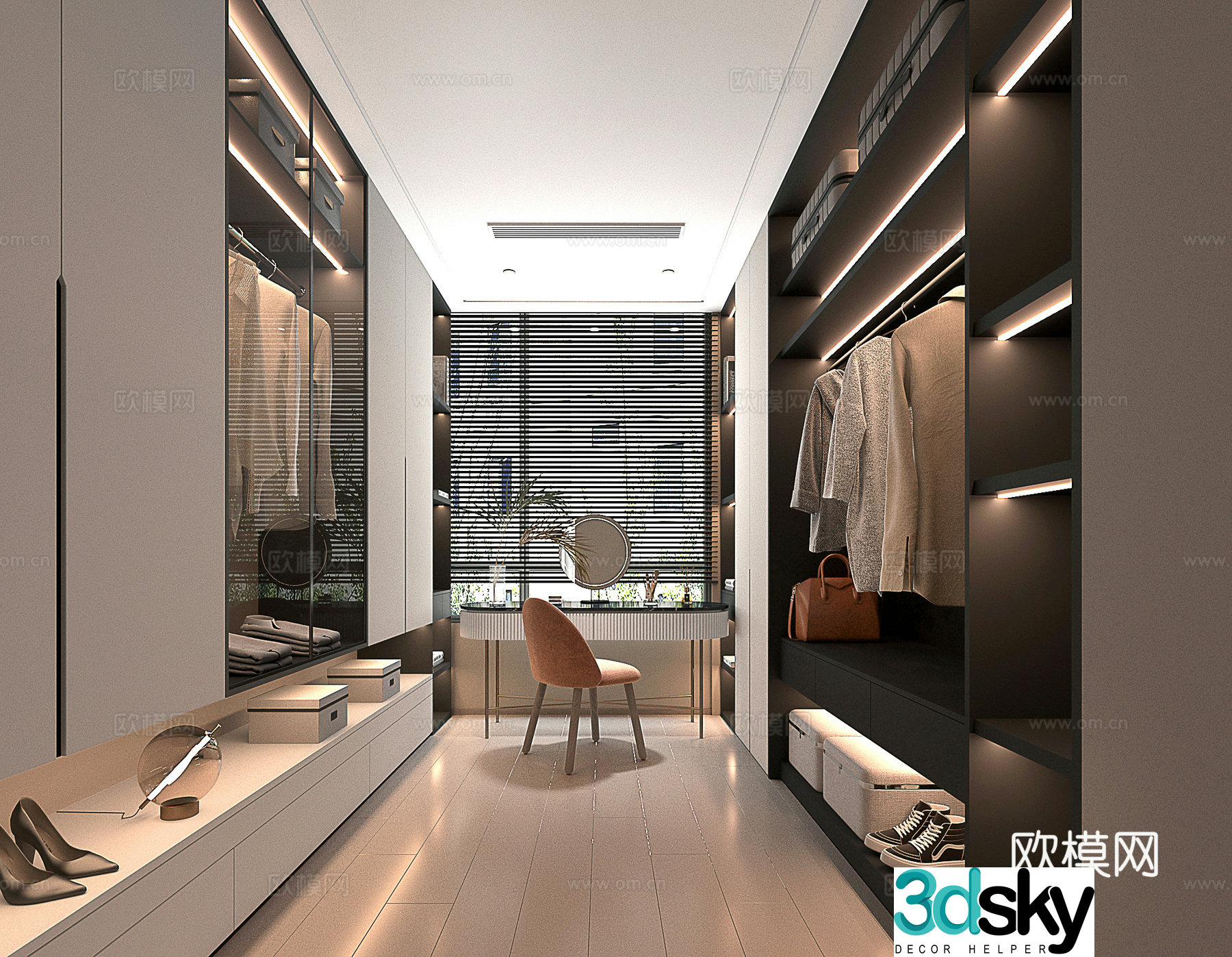 Modern minimalist cloakroom 3d model 3d model