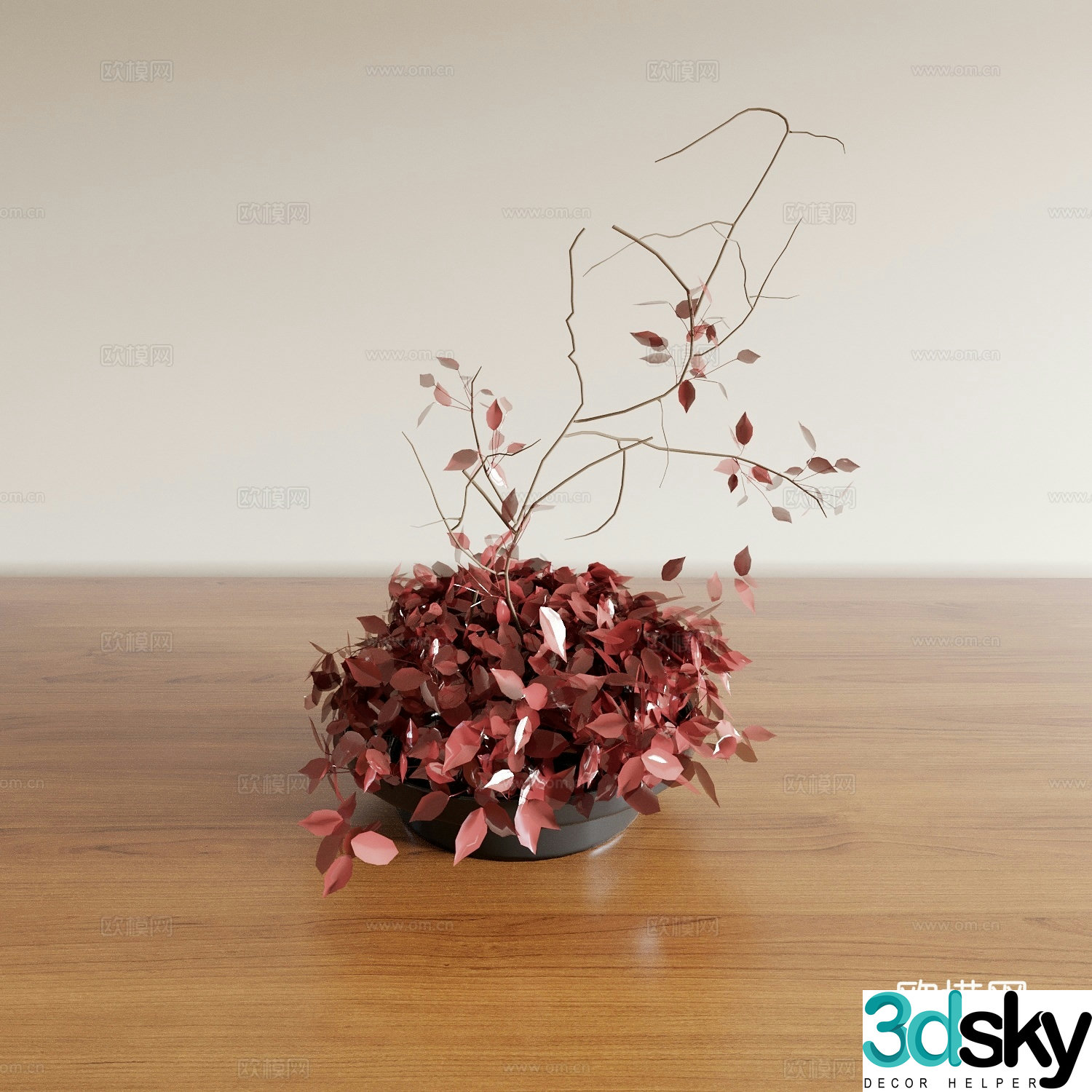 Vase Flower Art Flower Arrangement Green Plant Bonsai Pot Plant Indoor Green Plant Plant Ornament 3D Model