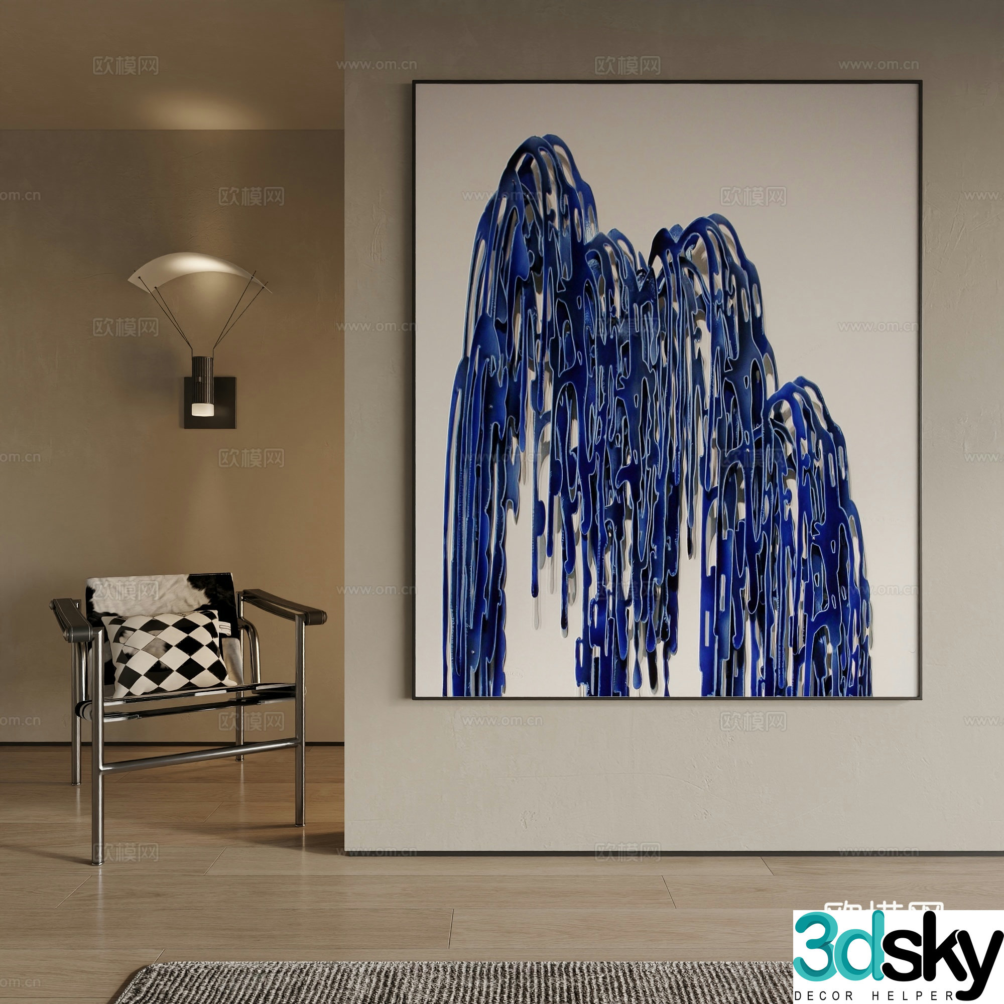 Modern decorative painting 3d model