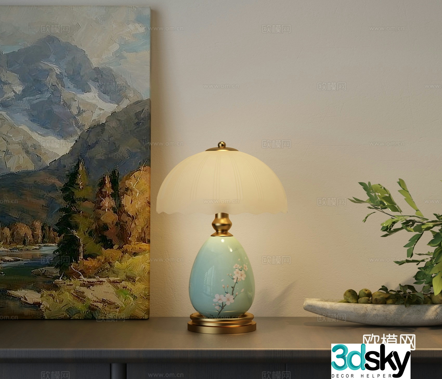 Light luxury desk lamp bedside lamp atmosphere small desk lamp new Chinese style Song Dynasty aesthetics small fresh desk lamp 3D model
