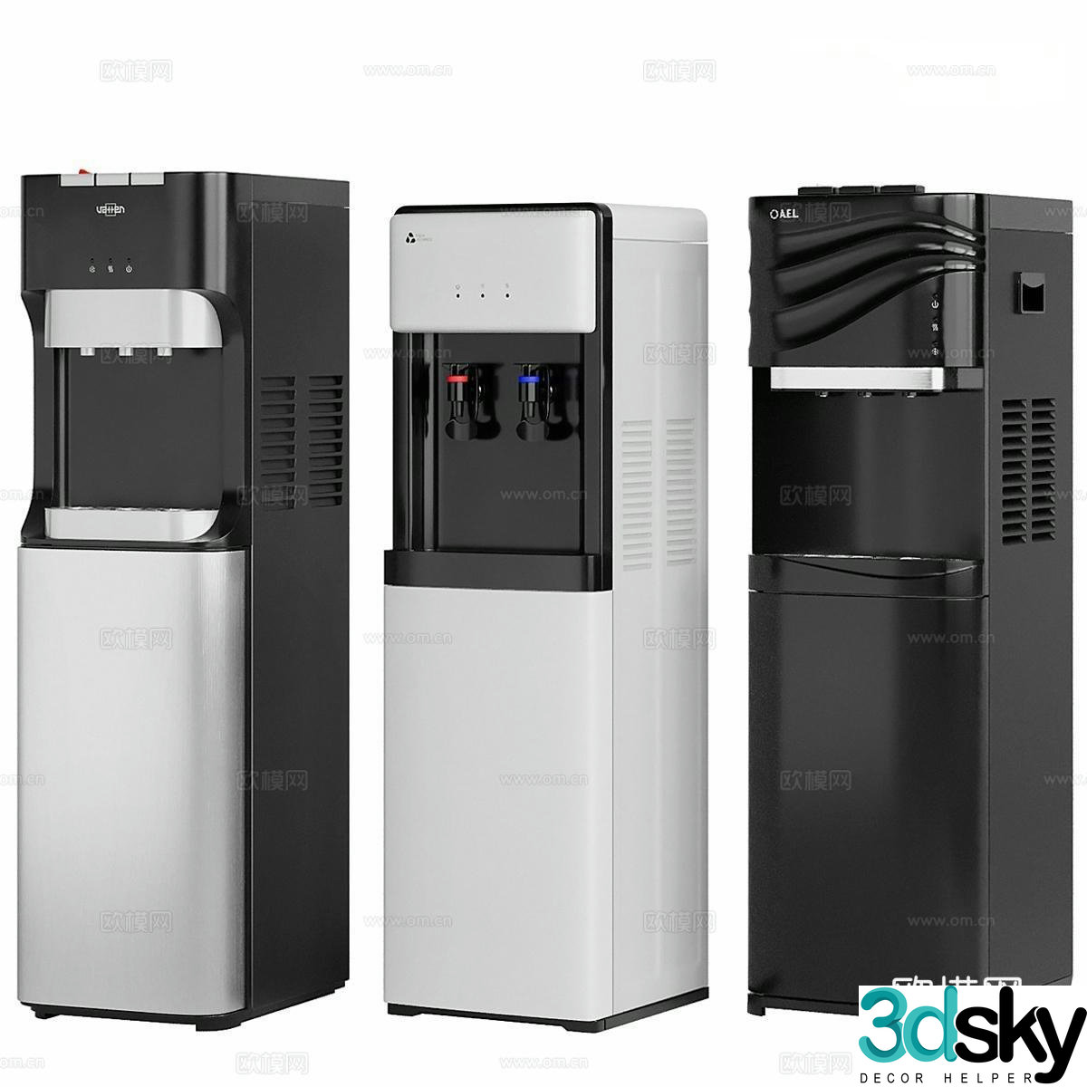 Modern water dispenser Simple water dispenser Black water dispenser White water dispenser Household appliances 3D model
