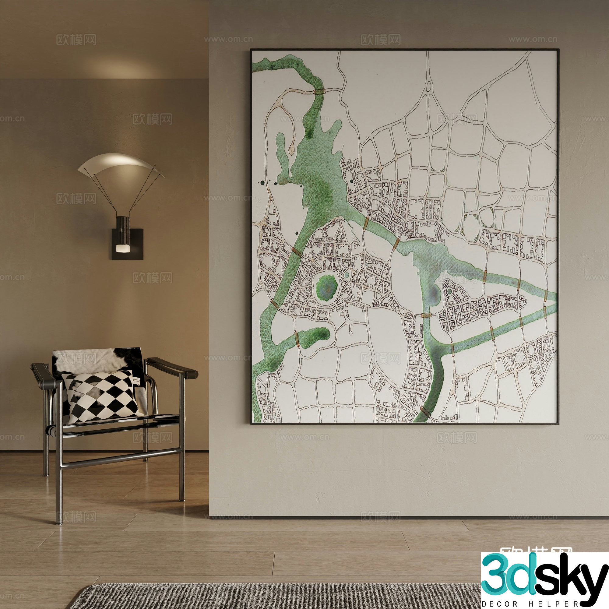 Modern decorative painting 3d model