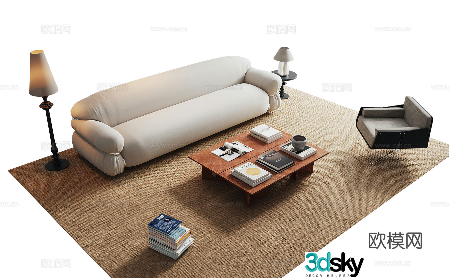 Modern sofa coffee table 3d model