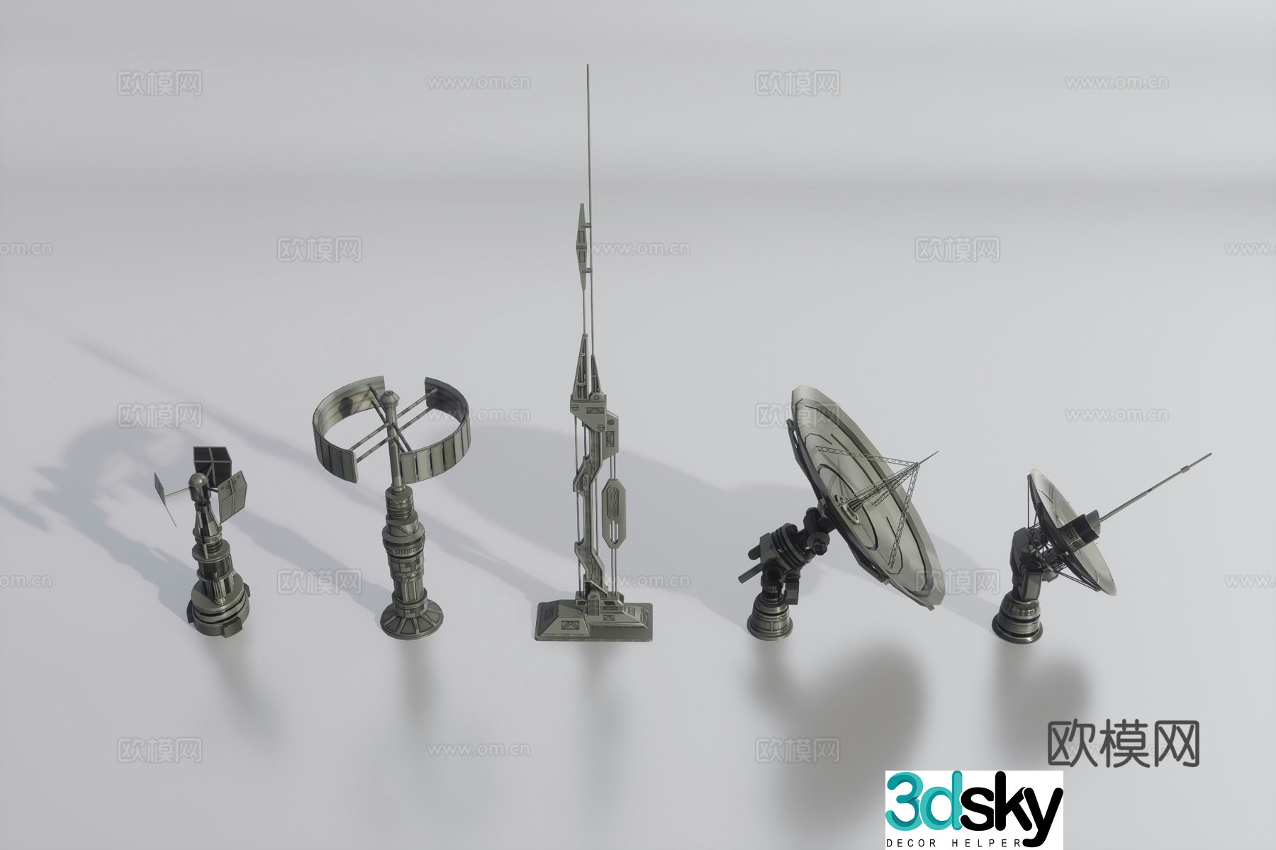 3D model of science fiction launch tower