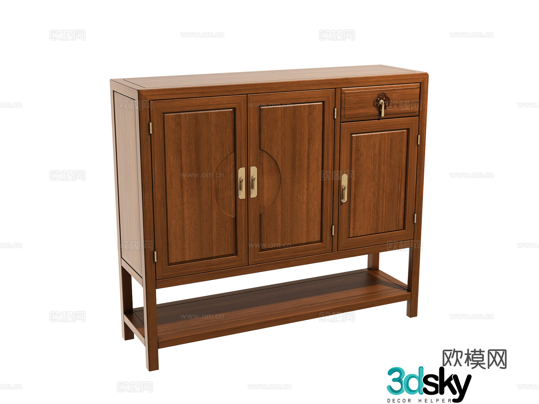New Chinese style entrance cabinet 3D model