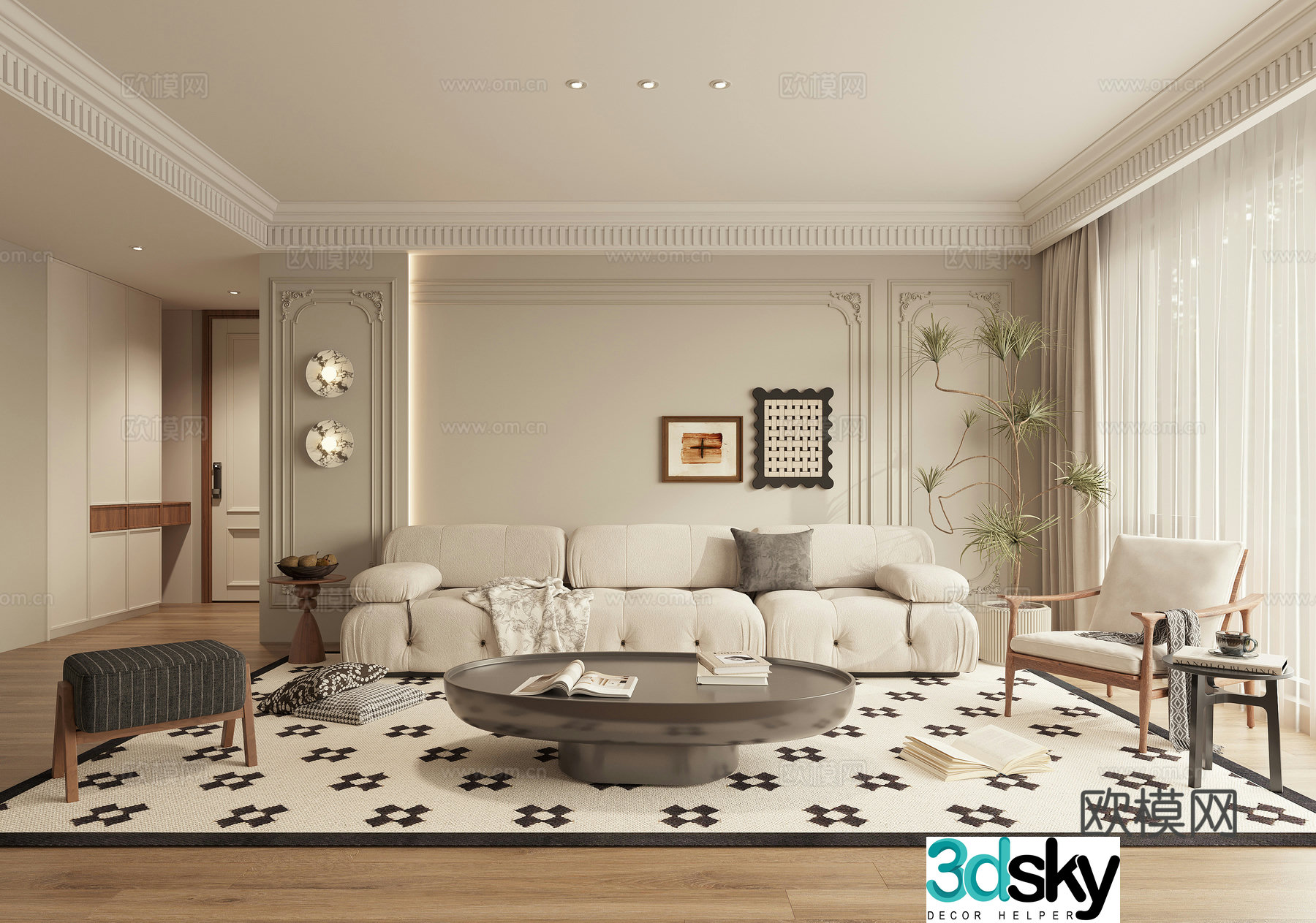 French medieval living room 3d model