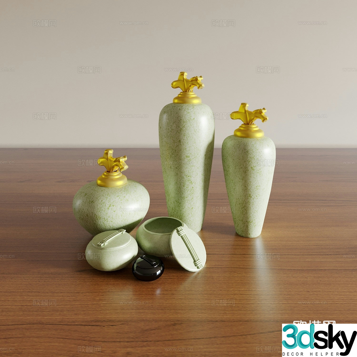 Jewelry ornaments Bottle and jar 3D model