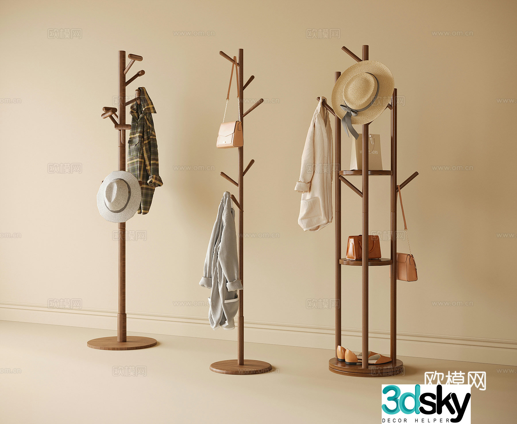Modern floor-standing clothes hanger clothes hanger 3d model