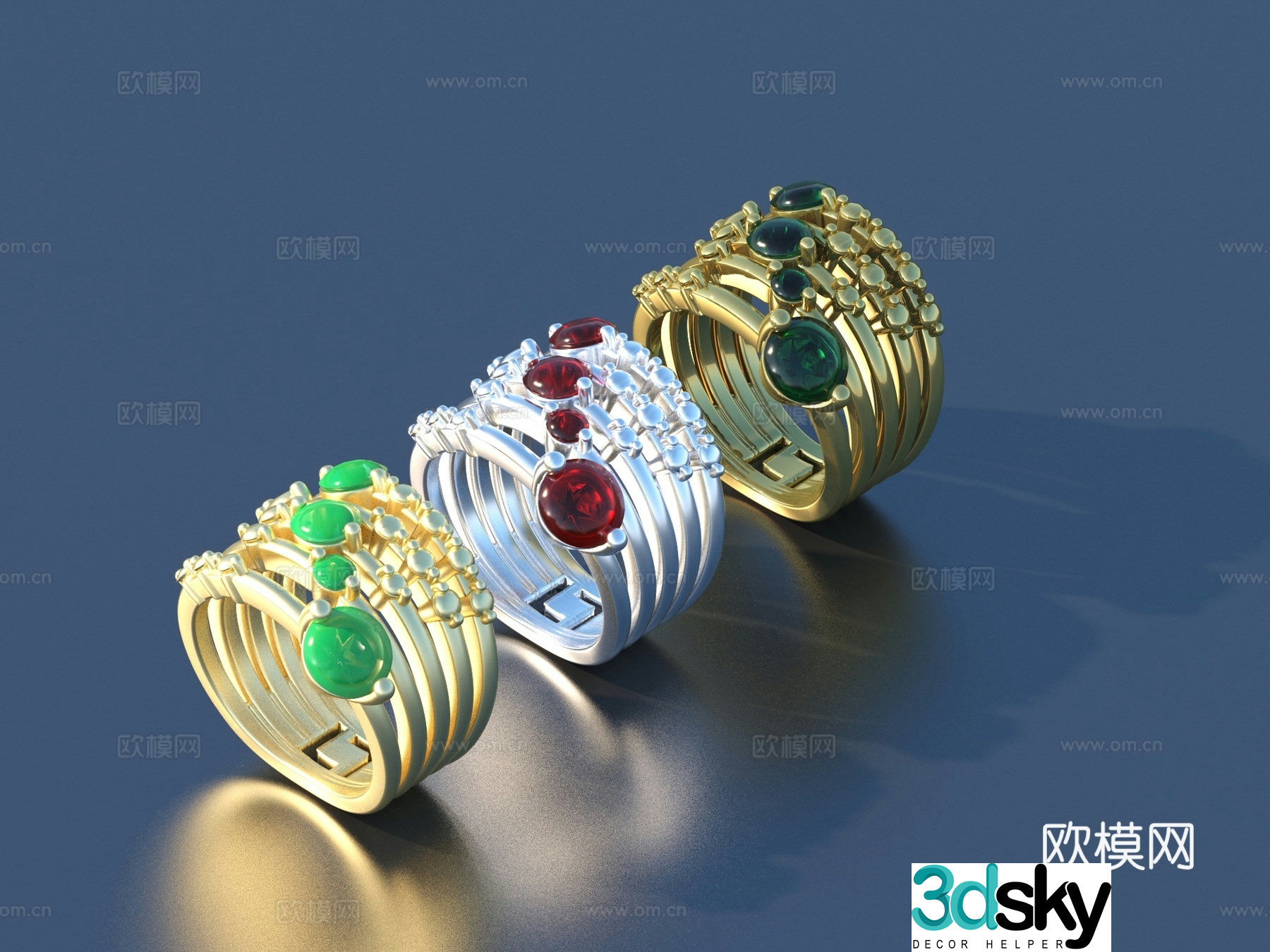 Ring Diamond Ring Gem Ring Gold Ring Silver Ring Jewelry 3D Model
