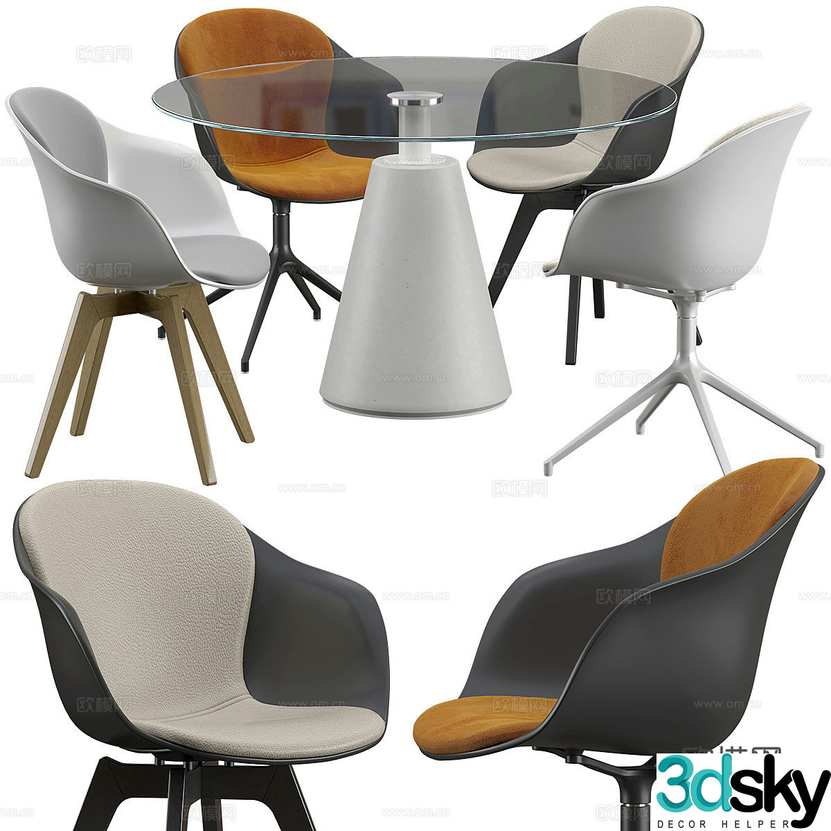 Boconcept-Adelaide Chair 3d Model