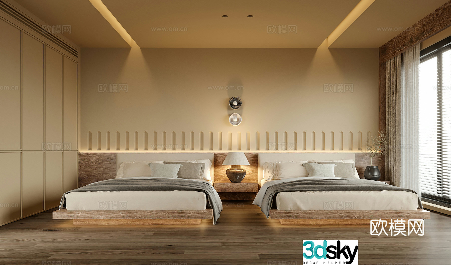 Modern hotel room B&B room 3D model