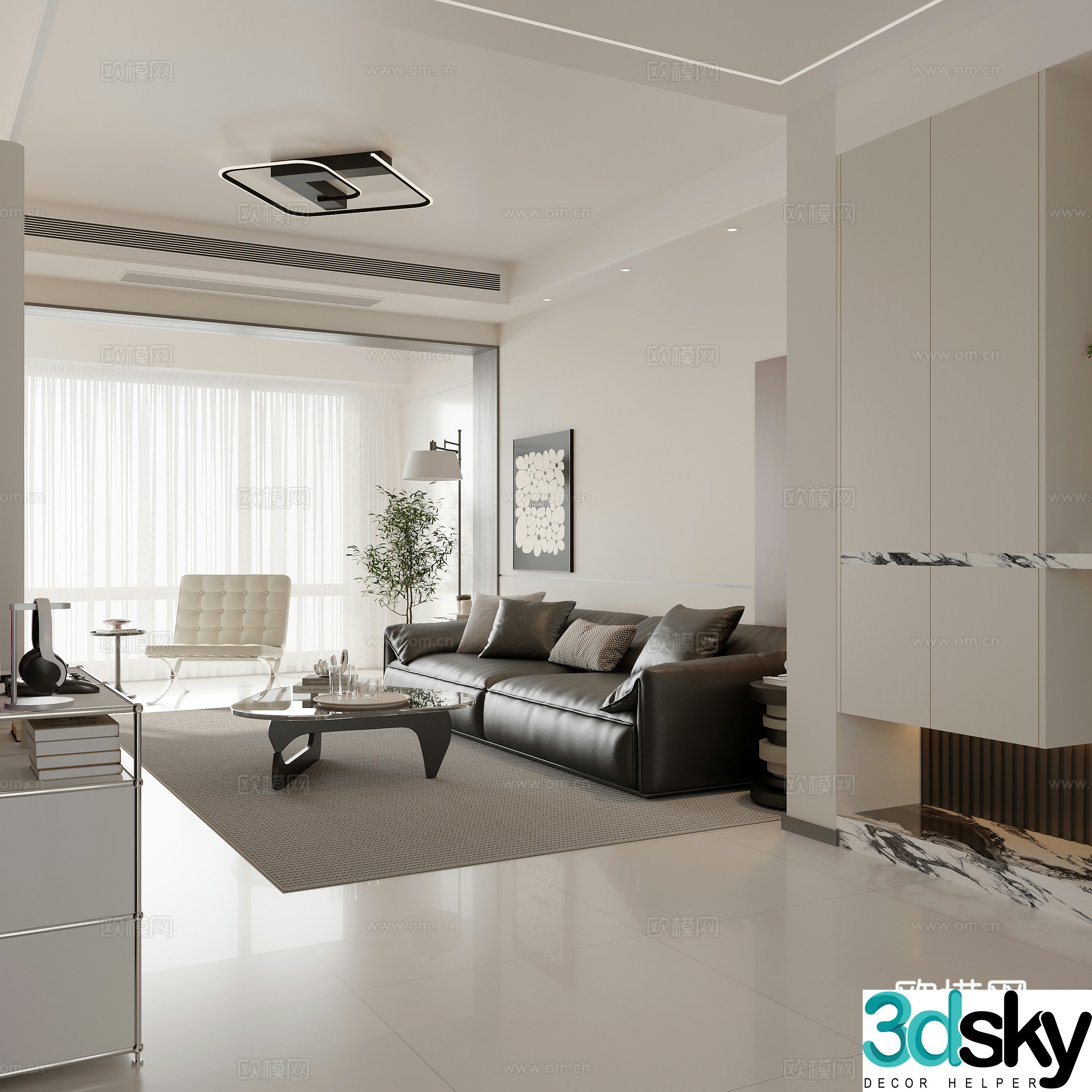 Modern home living room Modern living room Italian living room Simple living room Sofa ornament 3D model