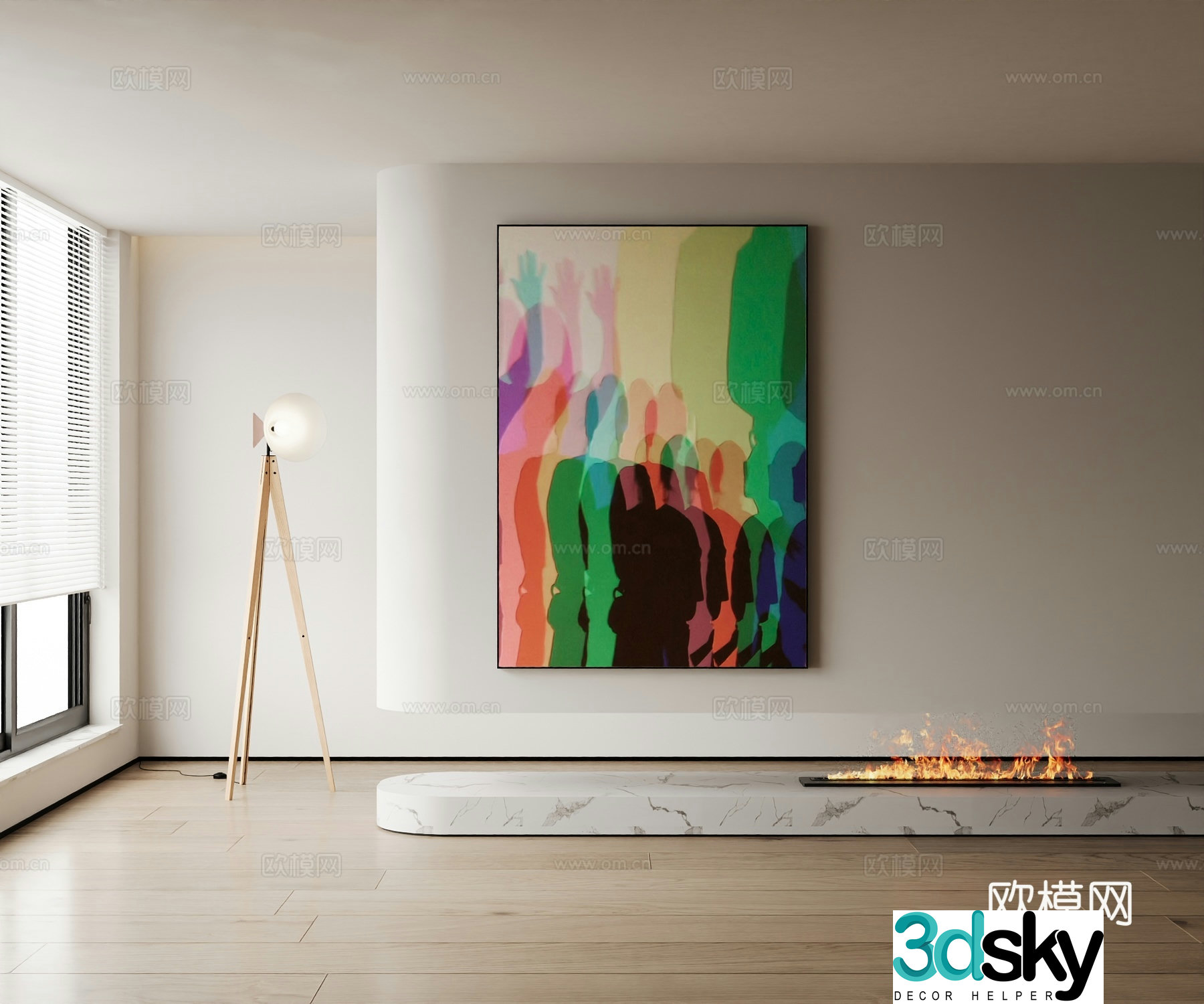 Modern decorative painting 3d model