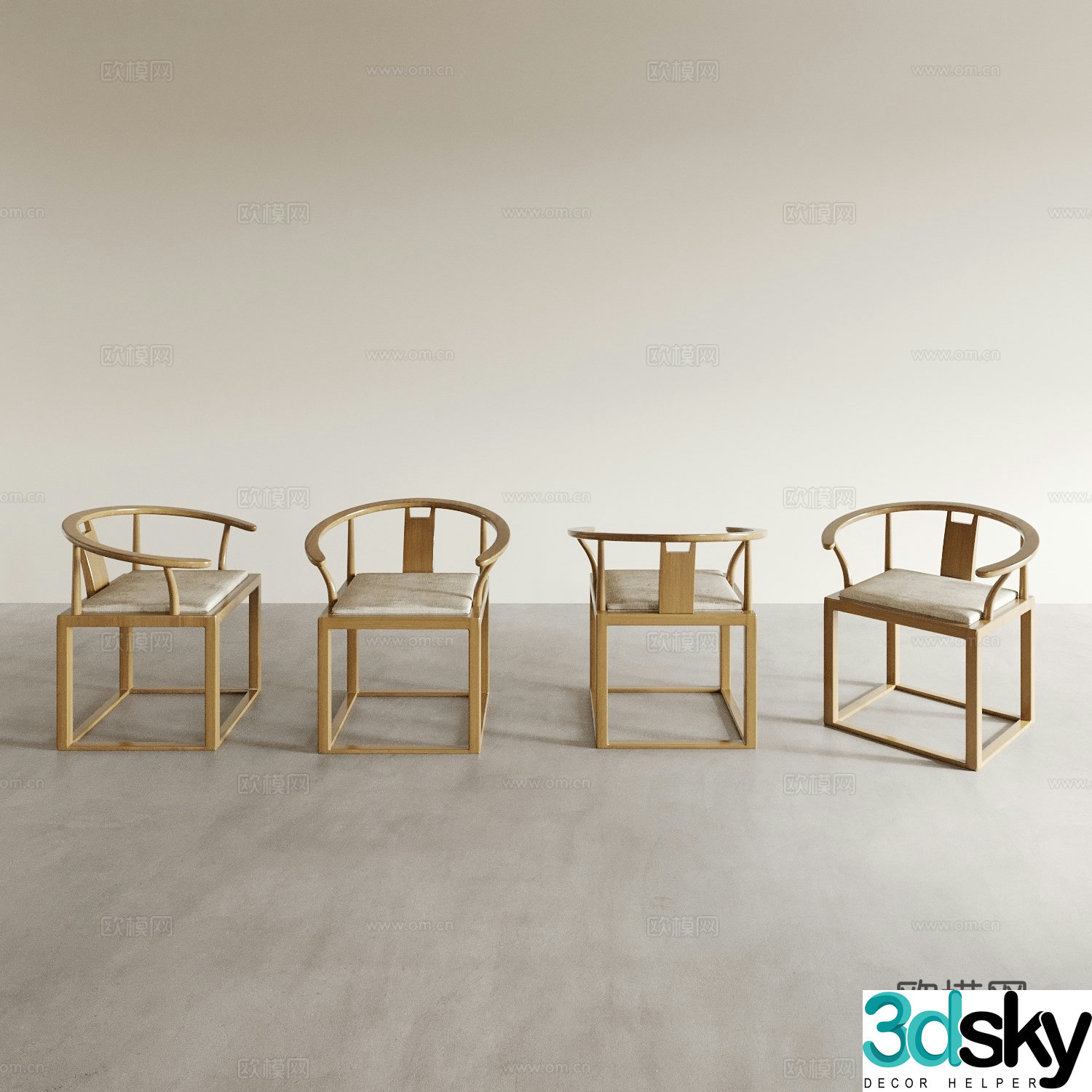Dining chair Tea chair Leisure chair Coffee chair Dressing chair Makeup chair Armchair Back chair 3D model