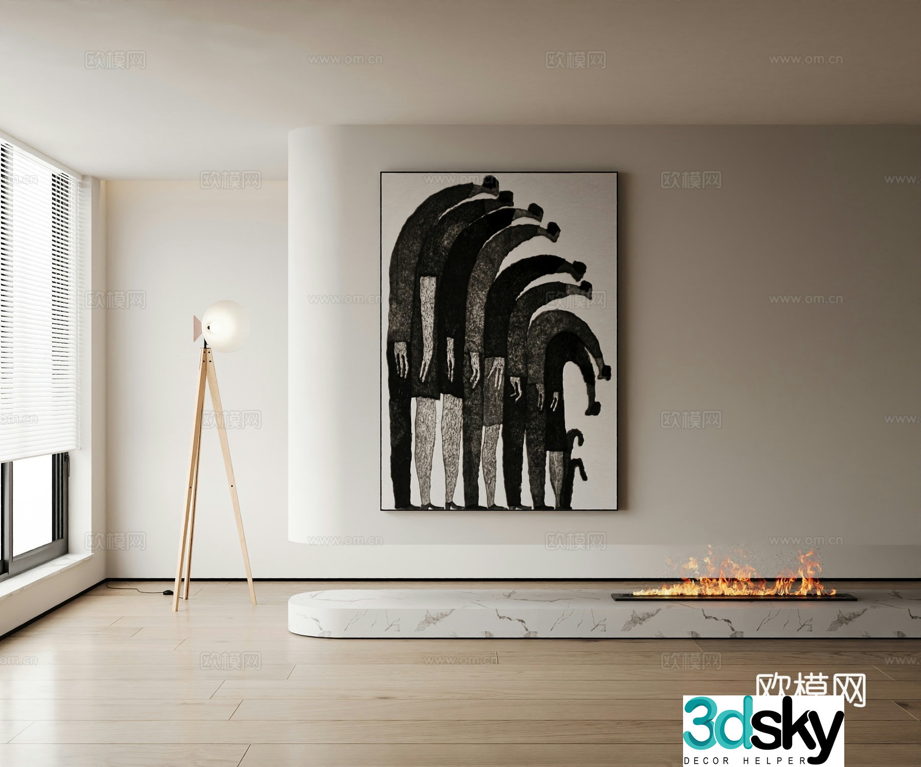 Modern decorative painting 3d model