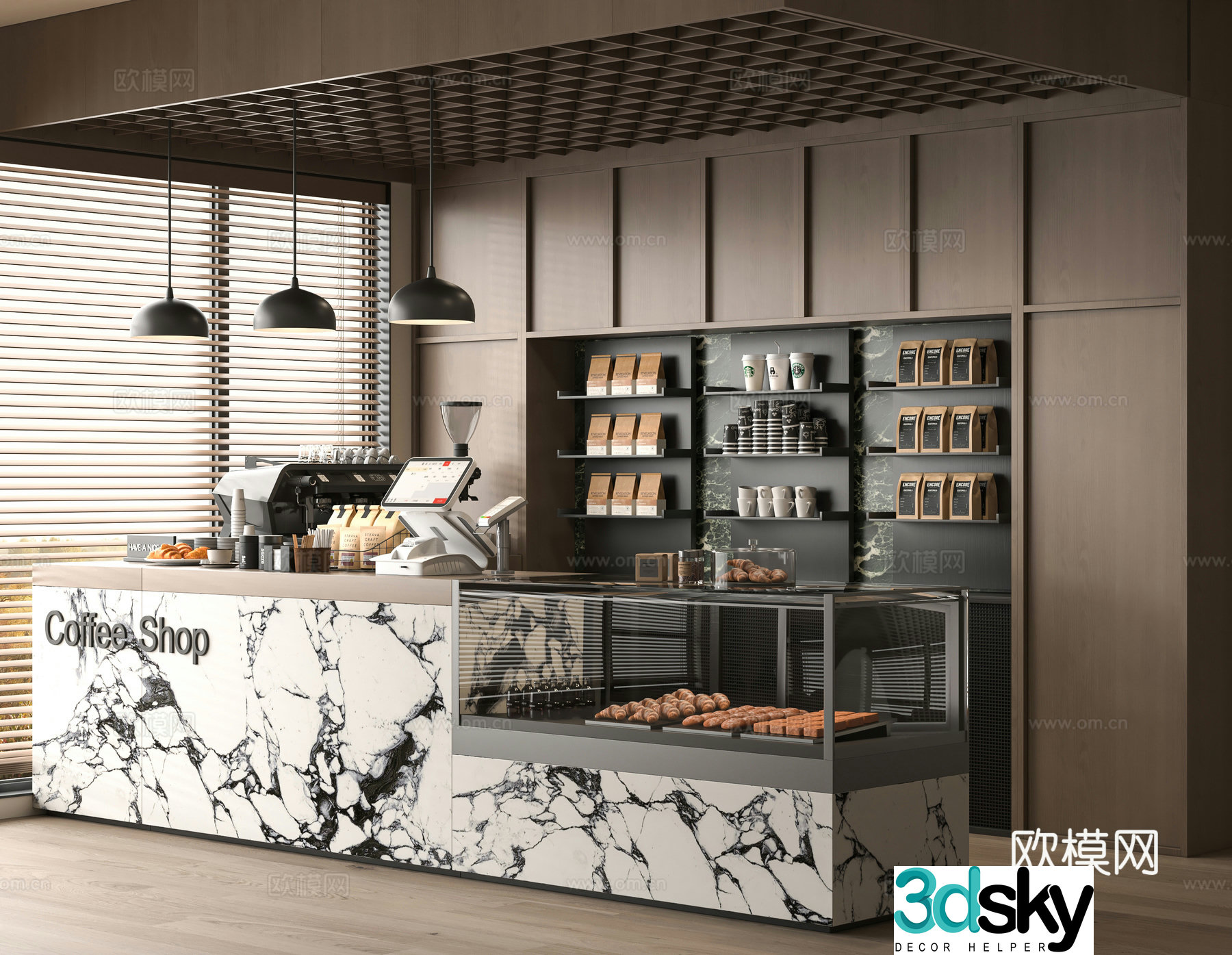 Modern bakery 3d model