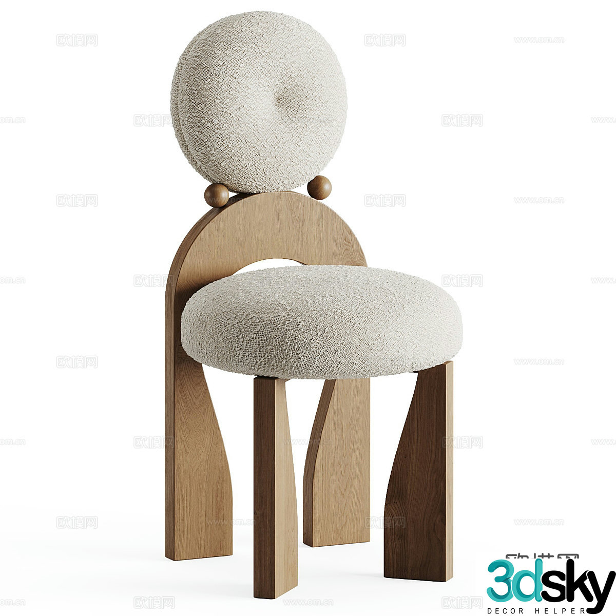 Wasabi style single chair Wasabi style dining chair Fabric dining chair Fabric single chair Fabric book chair Modeling book 3D model