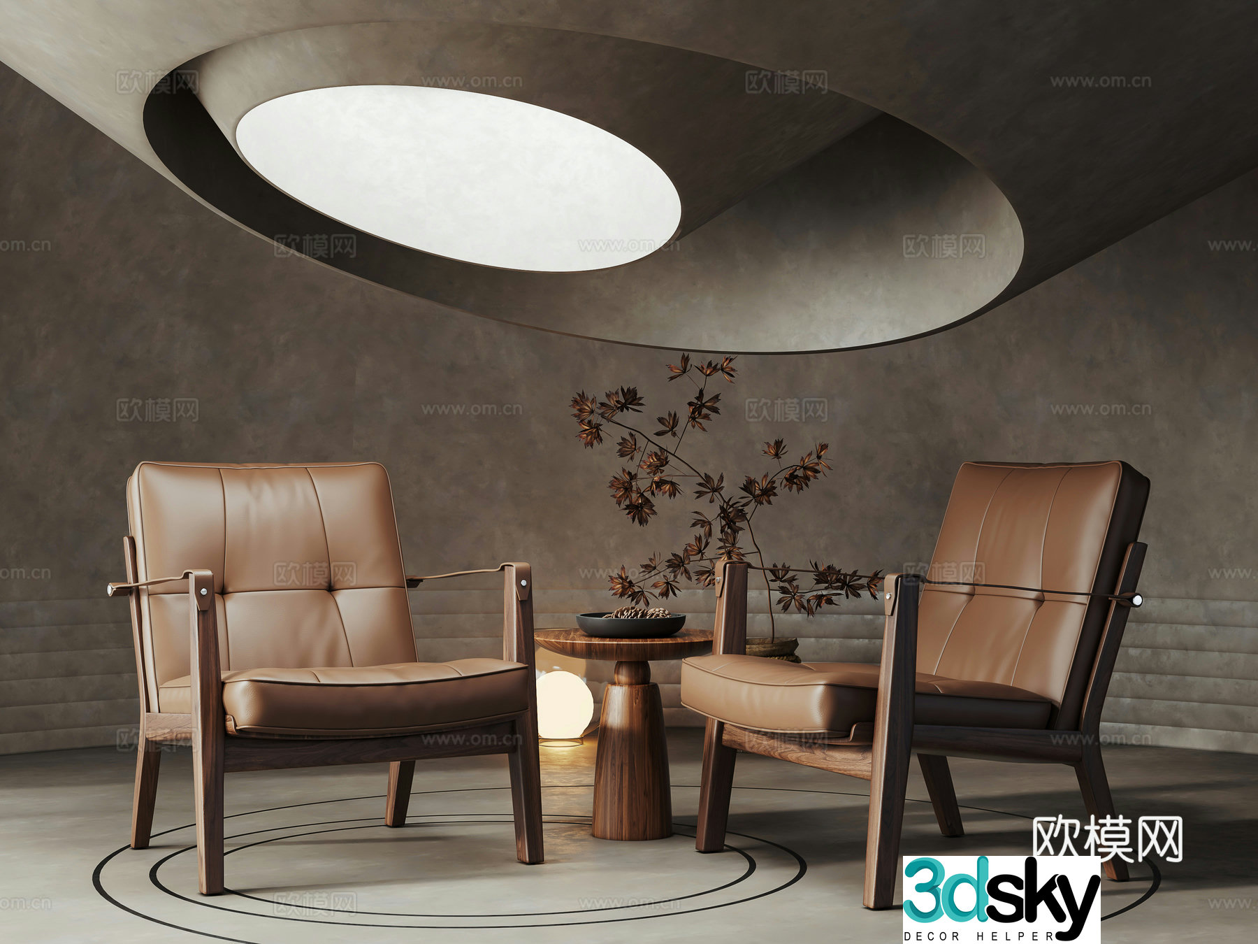 Medium style leisure chair 3d model