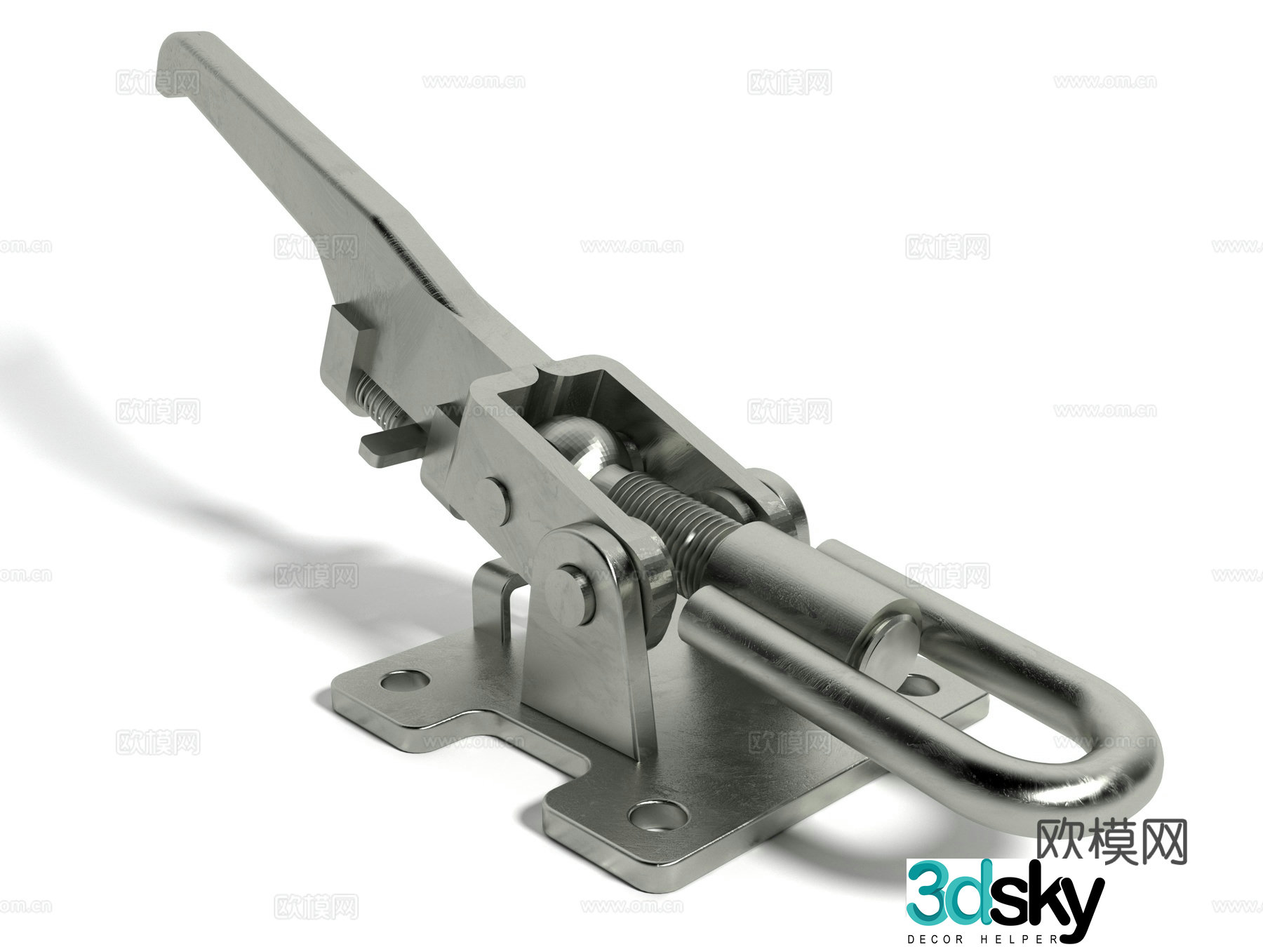 Modern style latch lock 3d model
