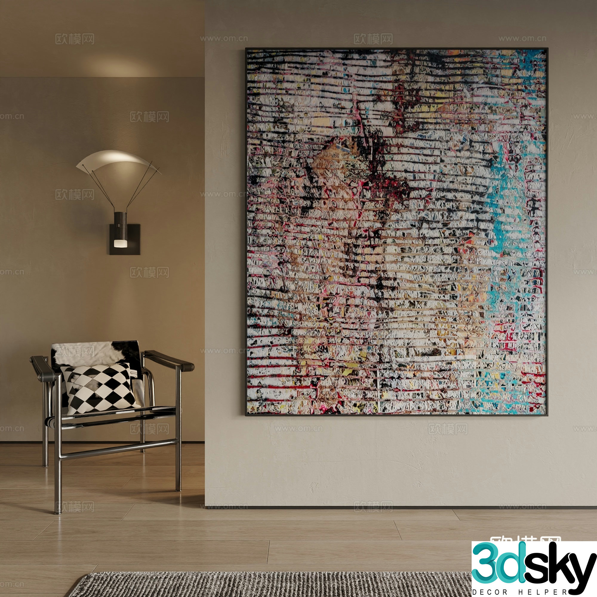 Modern decorative painting 3d model