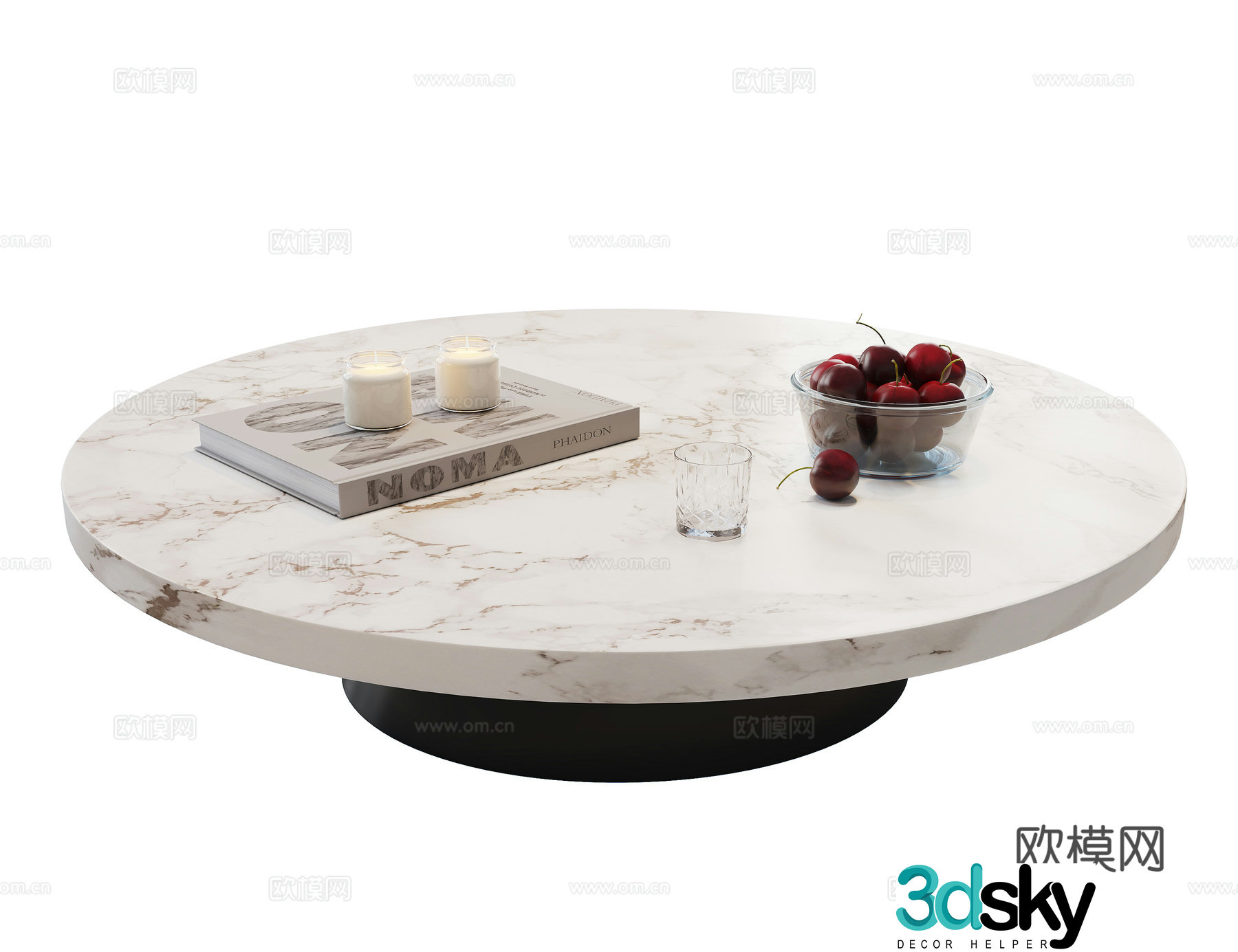 Modern coffee table marble coffee table stone coffee table round coffee table coffee table ornament 3D model