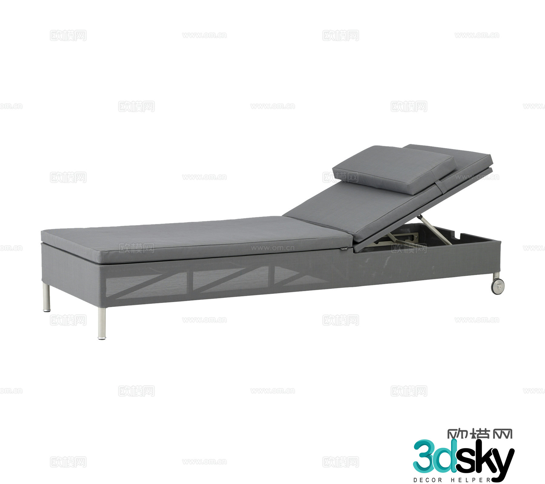 Modern Wasabi single lounge chair swimming pool chair beach chair terrace garden lounge chair combination 3D model