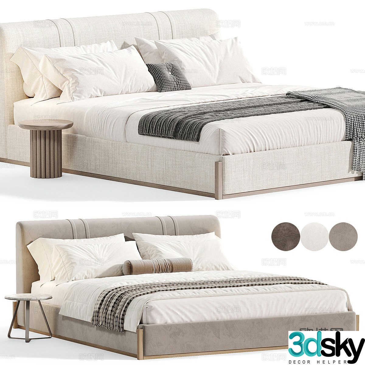 Lagom wooden bed 3D model produced by Dantonehome