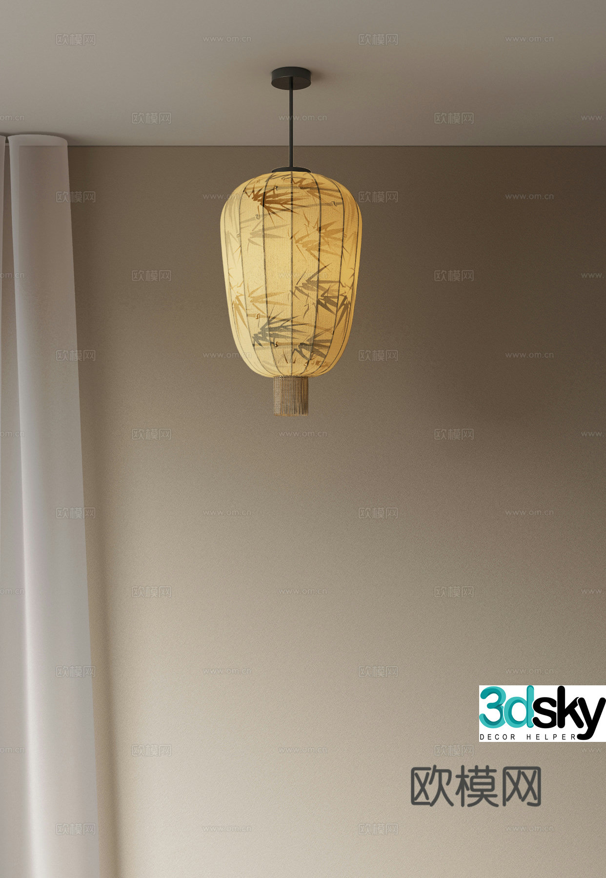 Chinese lantern chandelier study chandelier dining chandelier living room chandelier bedside chandelier 3D model