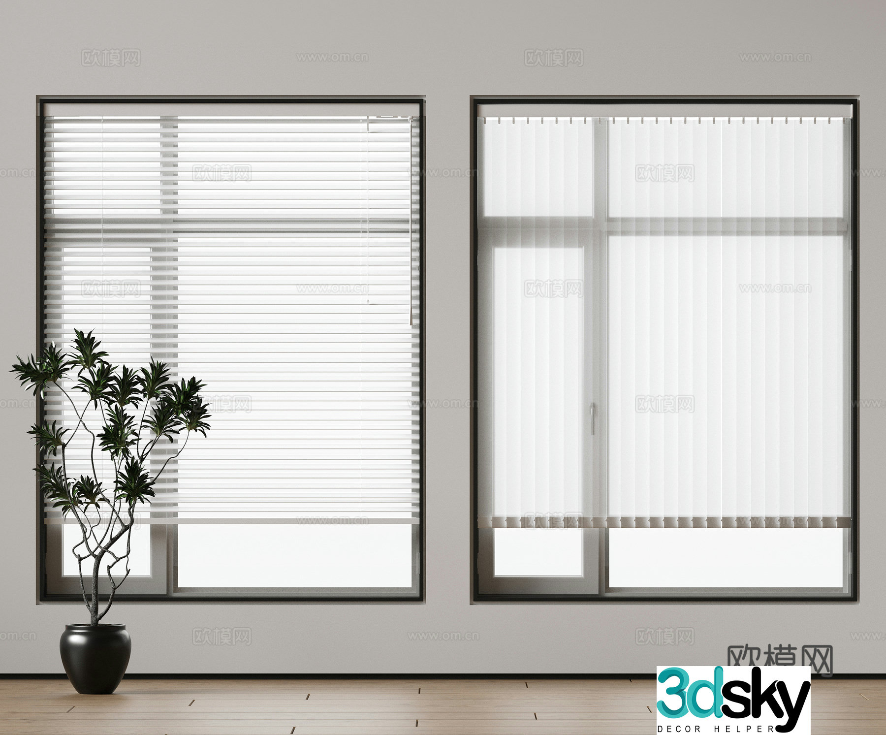 Modern Venetian blinds Roman curtains Dream curtains Curtains Honeycomb Curtains Shangri-La curtains 3D model