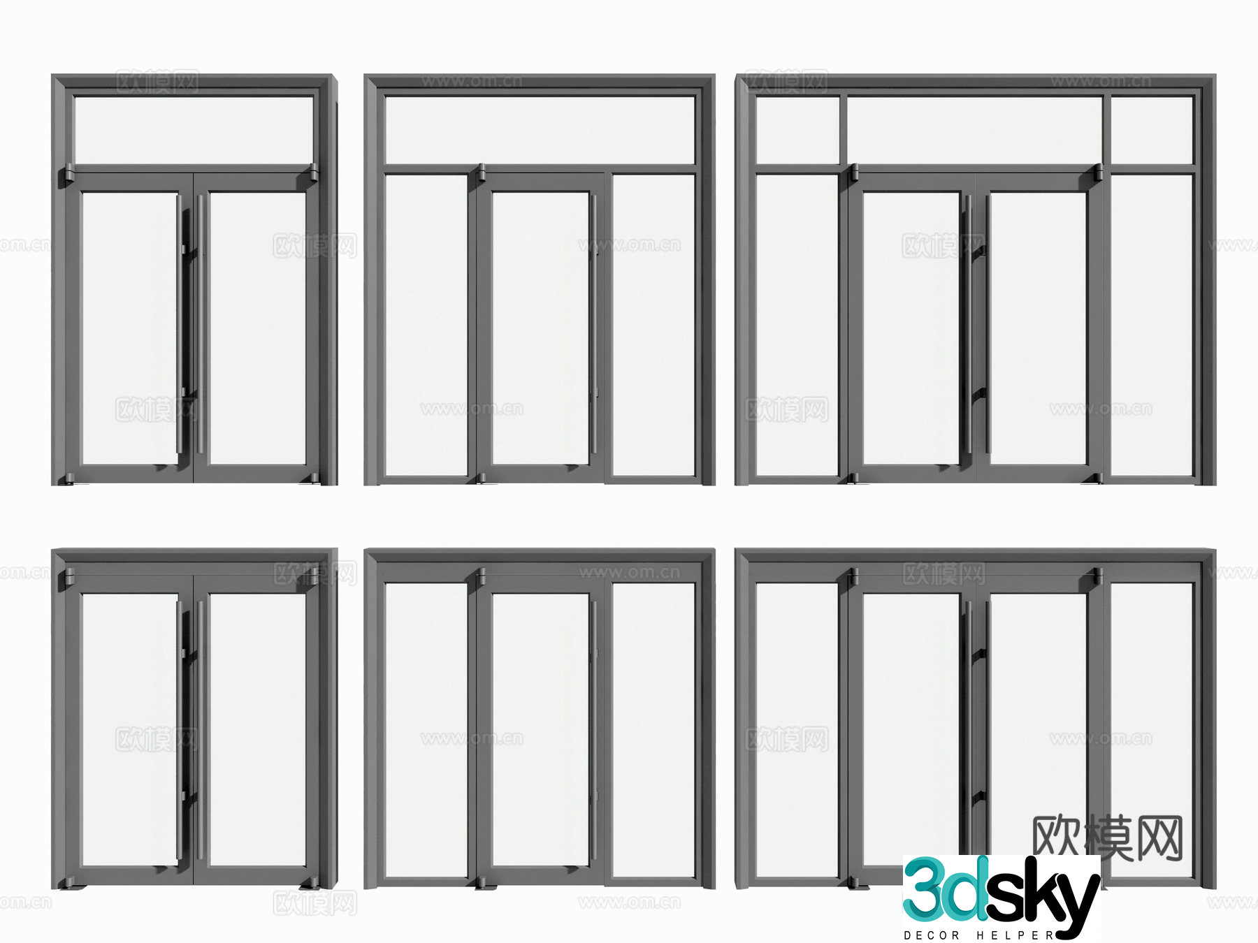 KFC Door Aluminum Alloy Door 3D Model