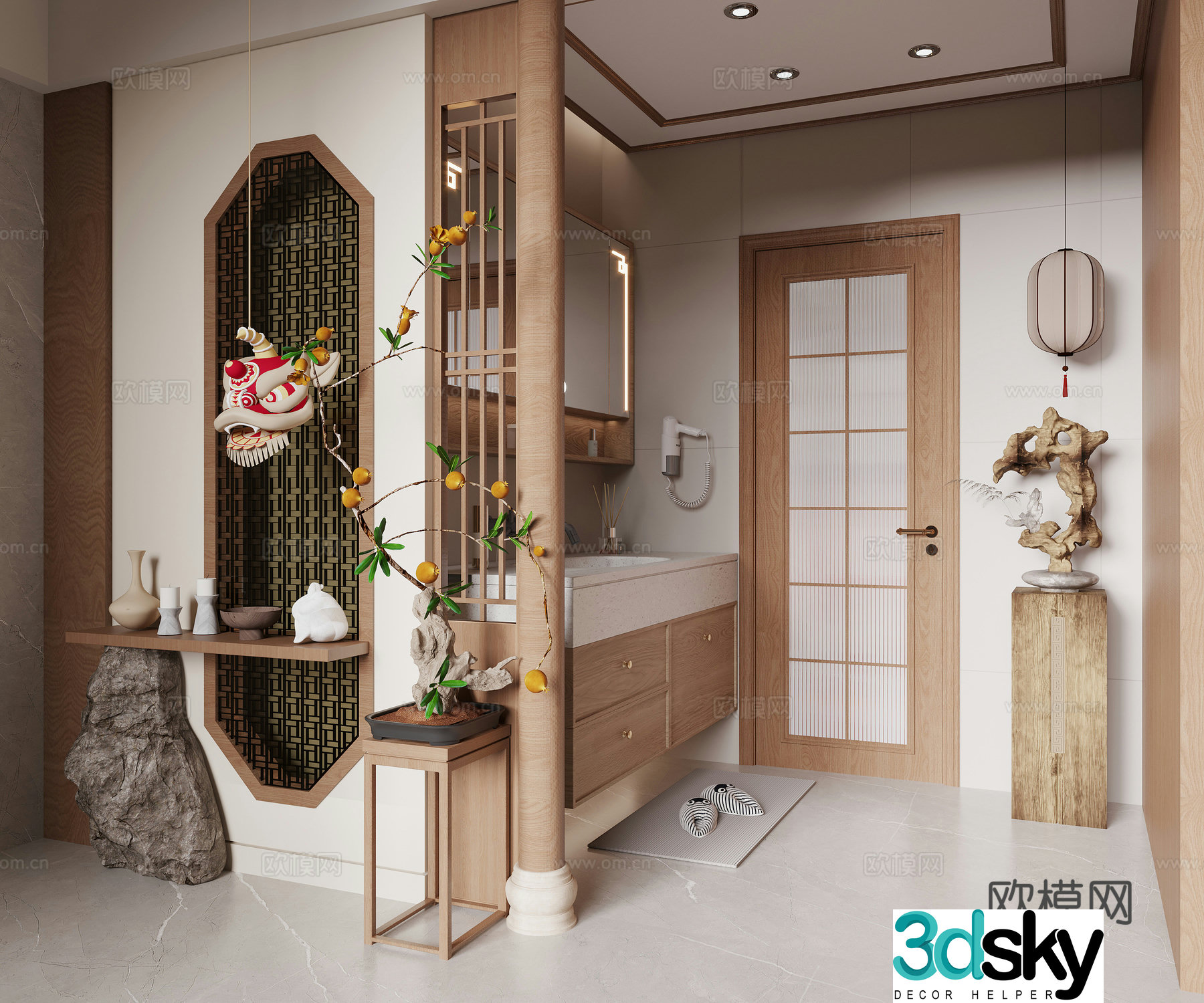 New Chinese bathroom 3D model