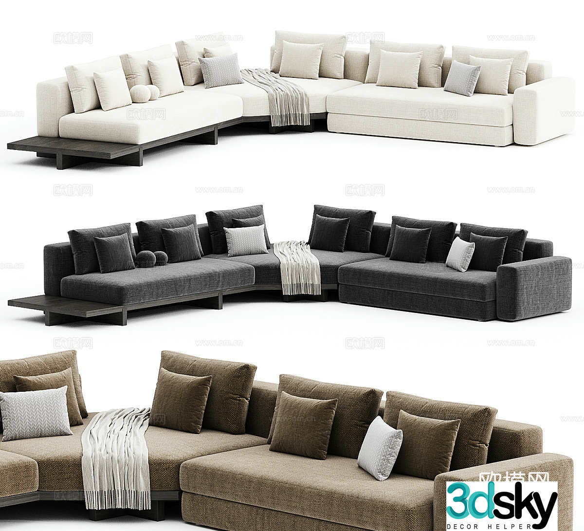 Frigerio modern Italian minimalist fabric sofa multi-person sofa corner sofa 3D model