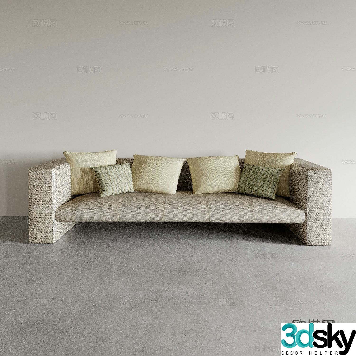 Living room sofa three-person sofa casual sofa multi-person sofa double sofa modern sofa 3D model