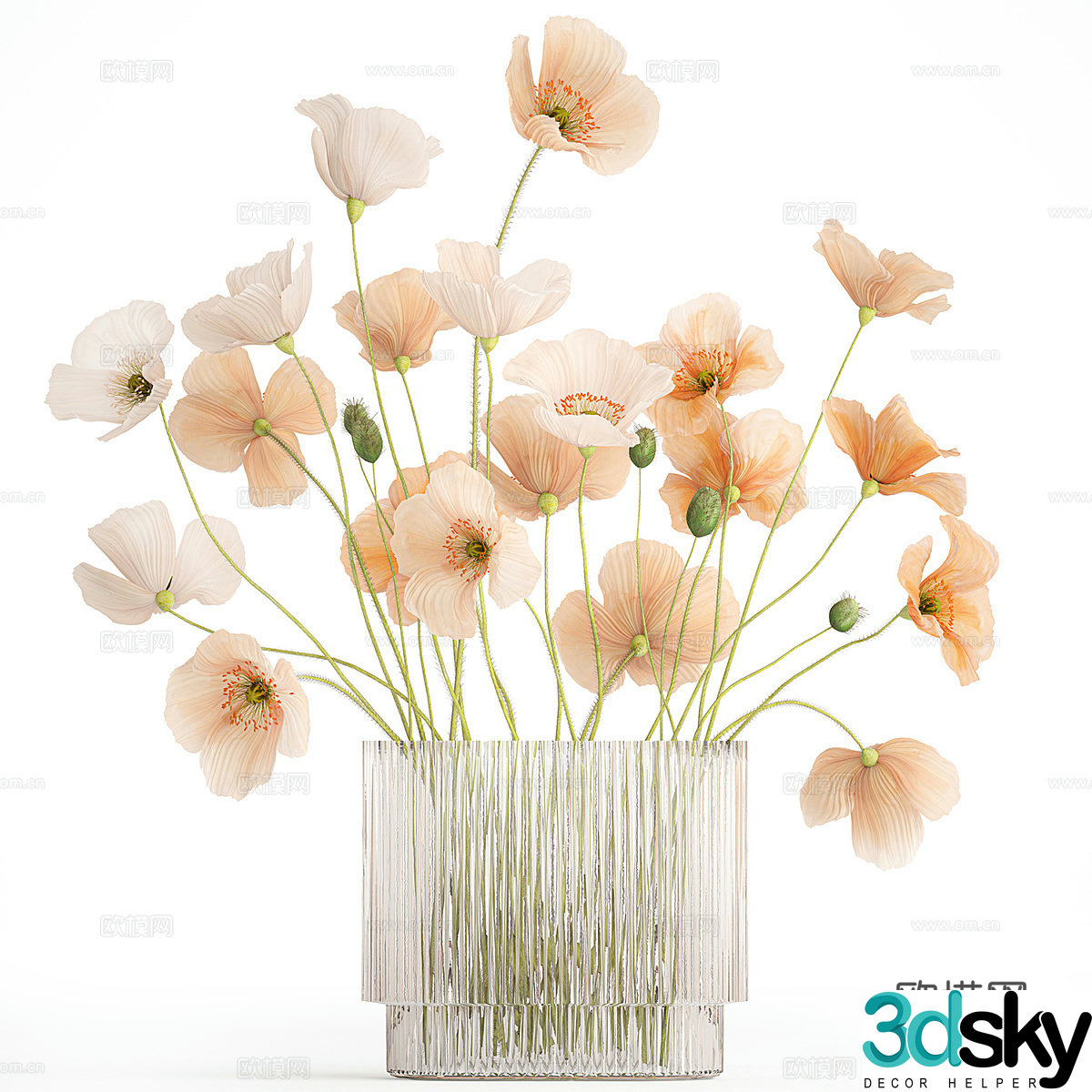 Vase flowers 3d model