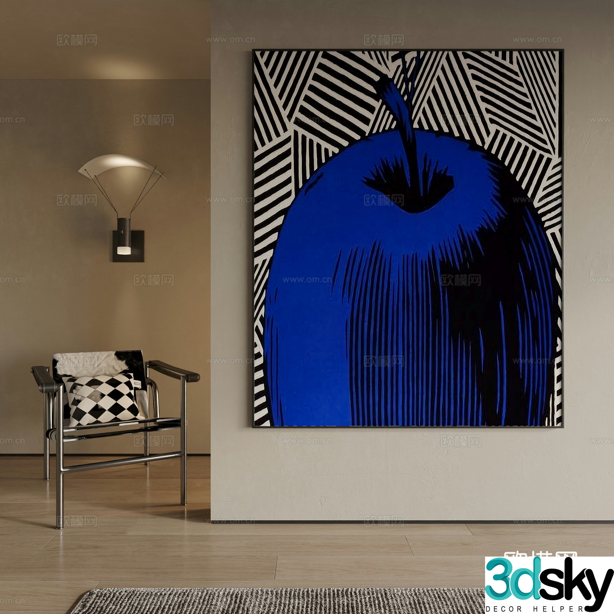 Modern decorative painting 3d model