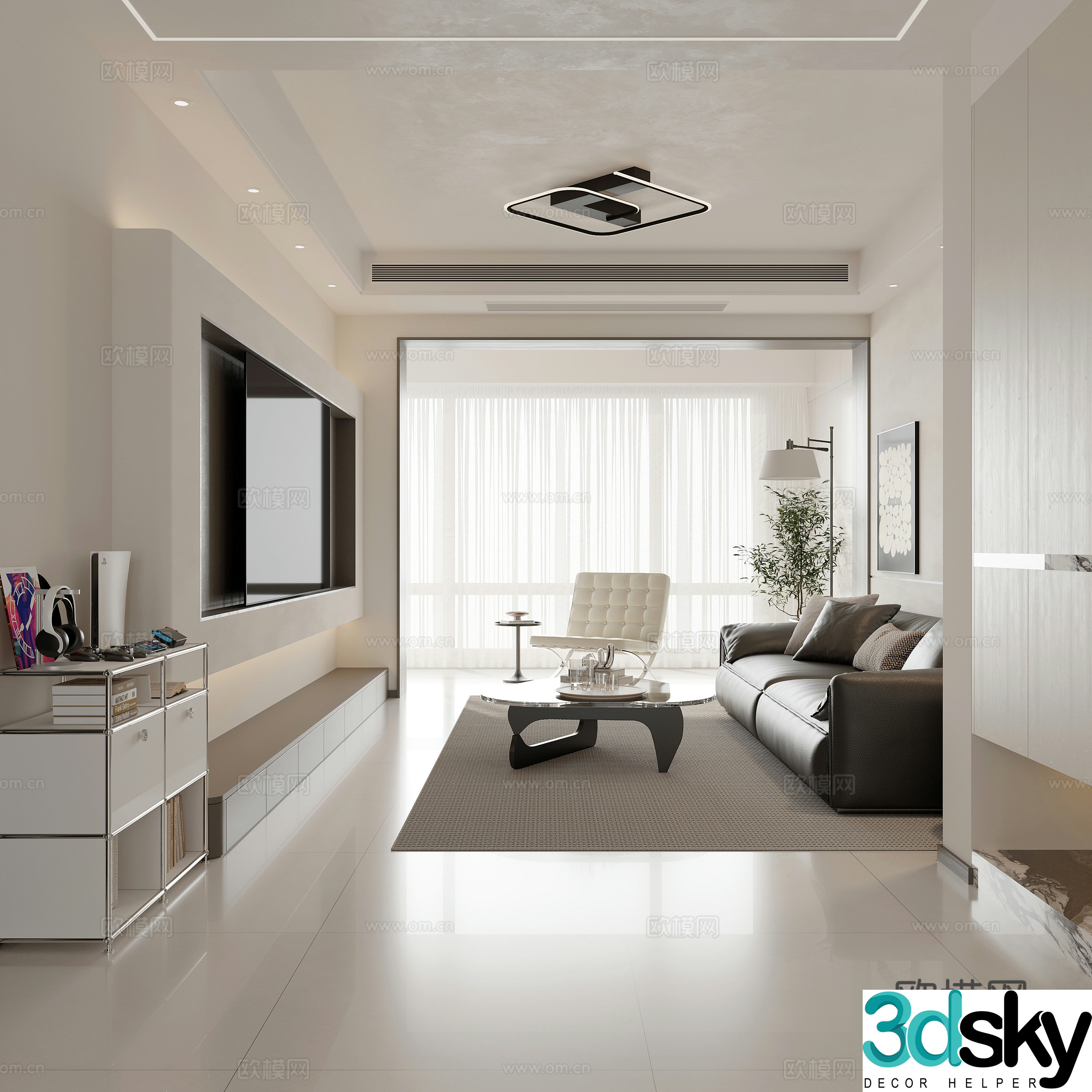 Modern home living room Modern living room Italian living room Simple living room Sofa ornament 3D model