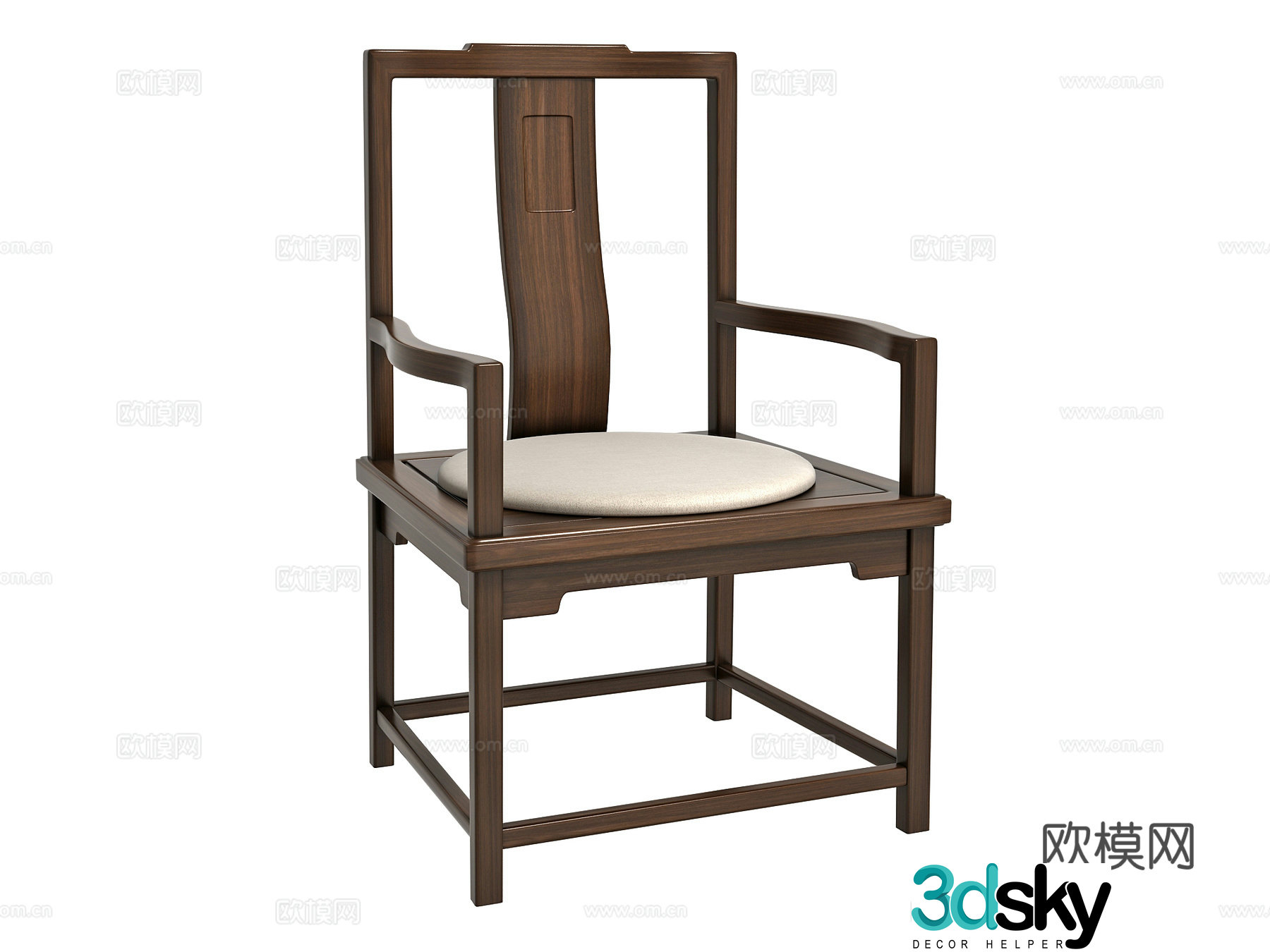 New Chinese single chair 3D model