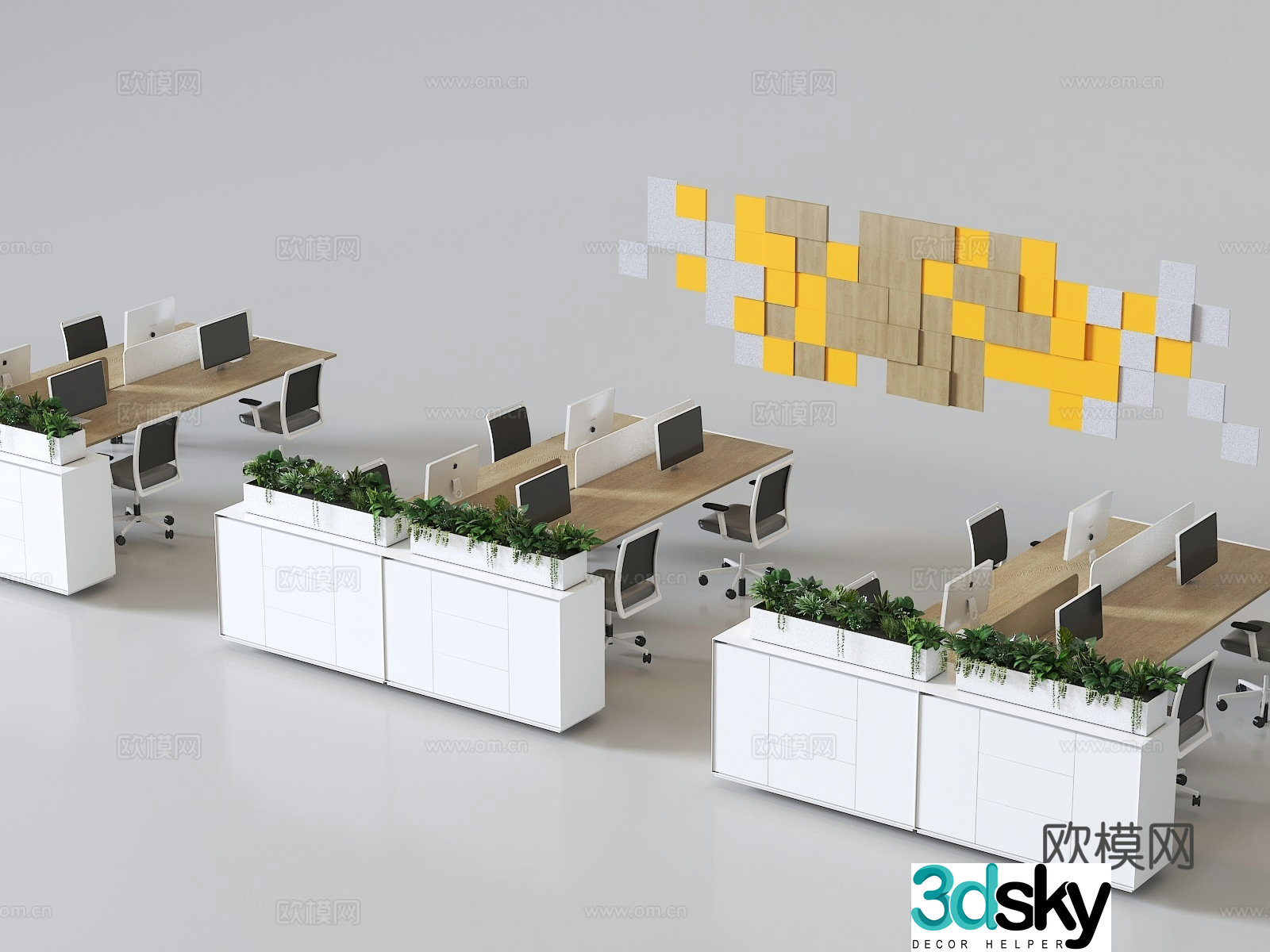Modern office desk chair 3d model